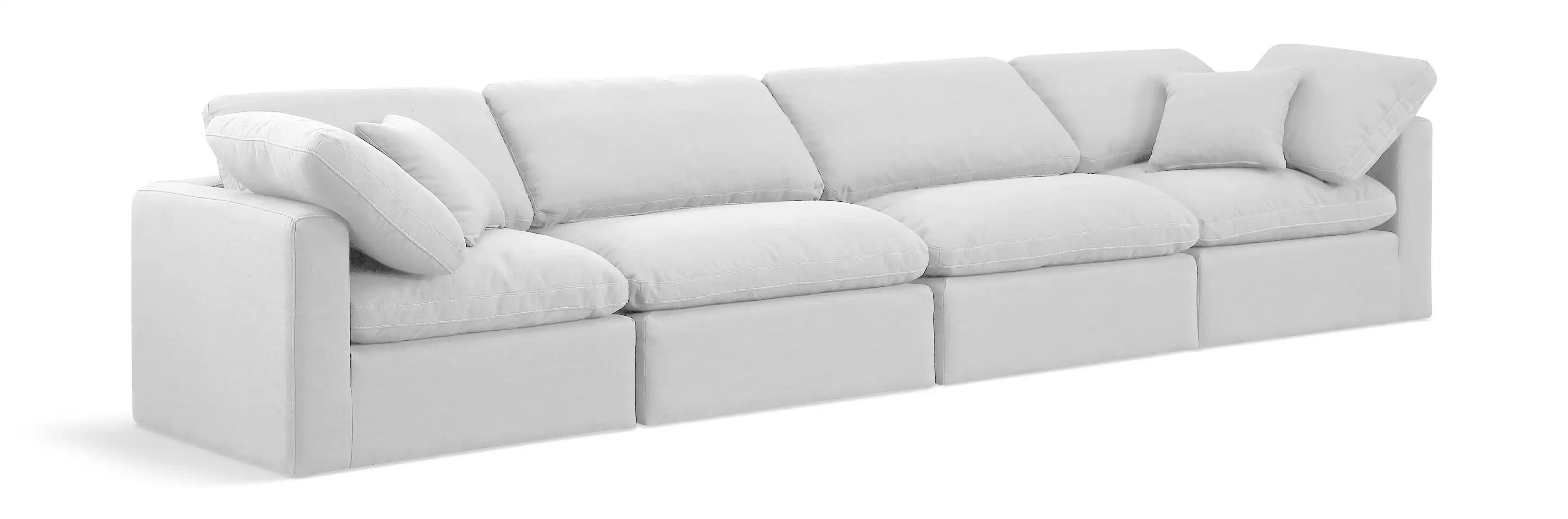 Indulge - Linen 4 Piece Modular Sofa - White - Best Buy Furniture