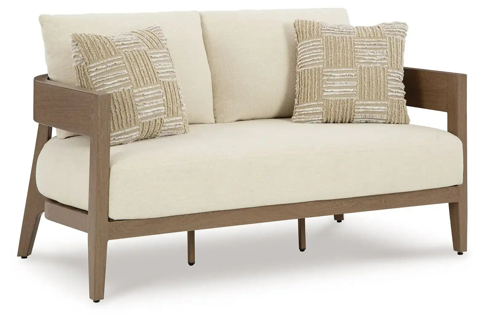 Serene Bay - Loveseat With Cushion - Dark Brown / White - Best Buy Furniture