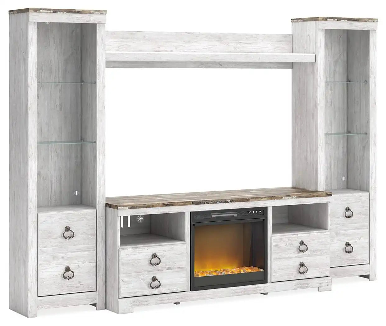 Willowton - Entertainment Center With Fireplace Option - Best Buy Furniture