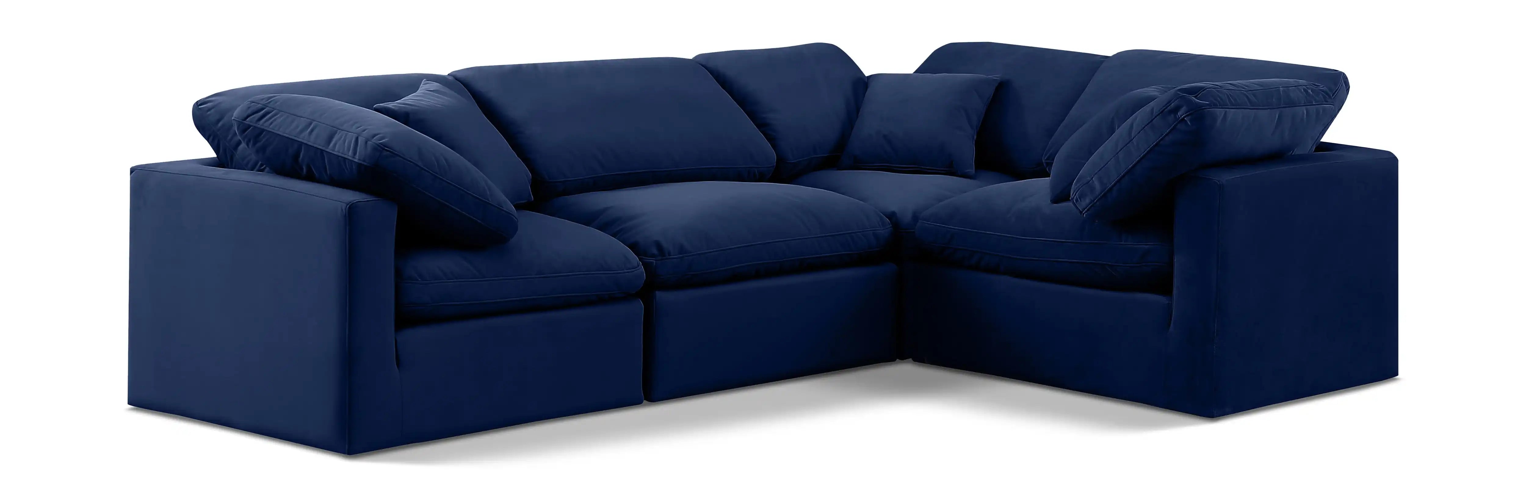 Indulge - Velvet 4 Piece Modular Corner Sectional - Best Buy Furniture