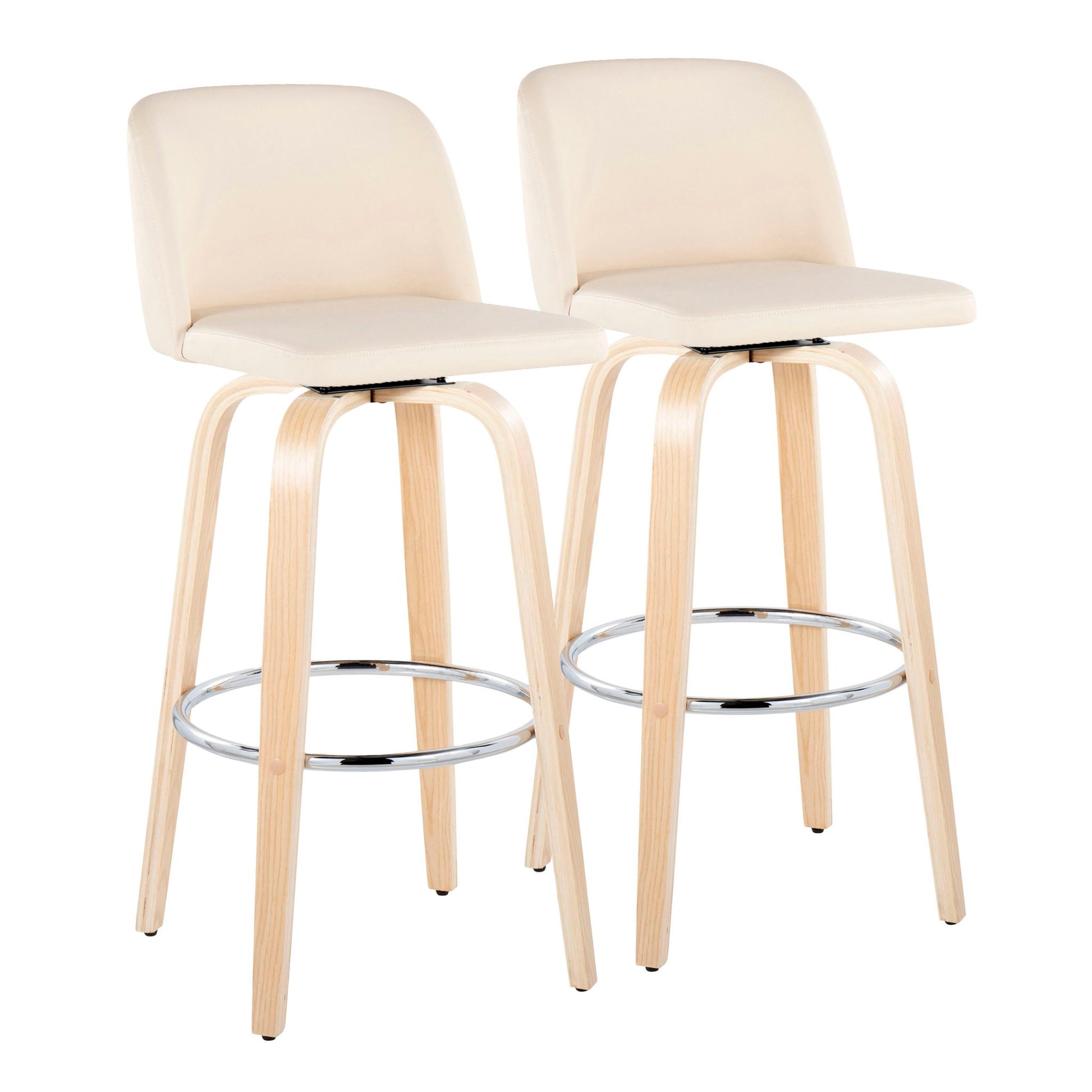 Toriano - Contemporary Fixed Height Barstool & Swivel With Round Footrest (Set of 2) - Best Buy Furniture