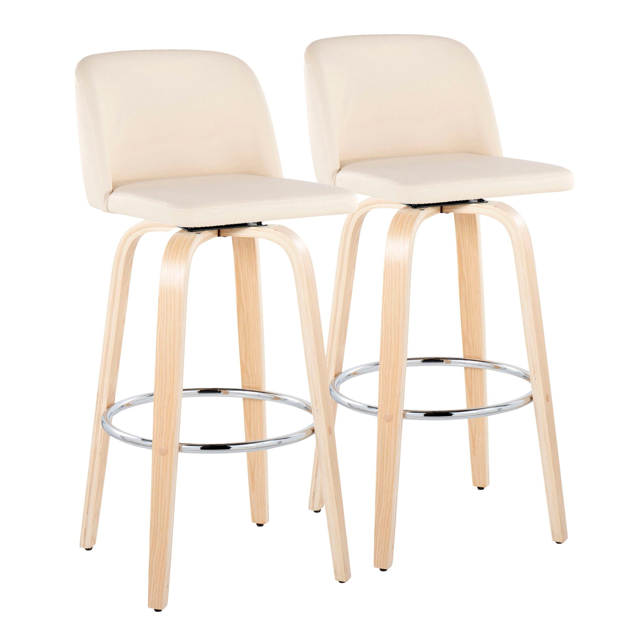 Toriano - Contemporary Fixed Height Barstool & Swivel With Round Footrest (Set of 2) - Best Buy Furniture