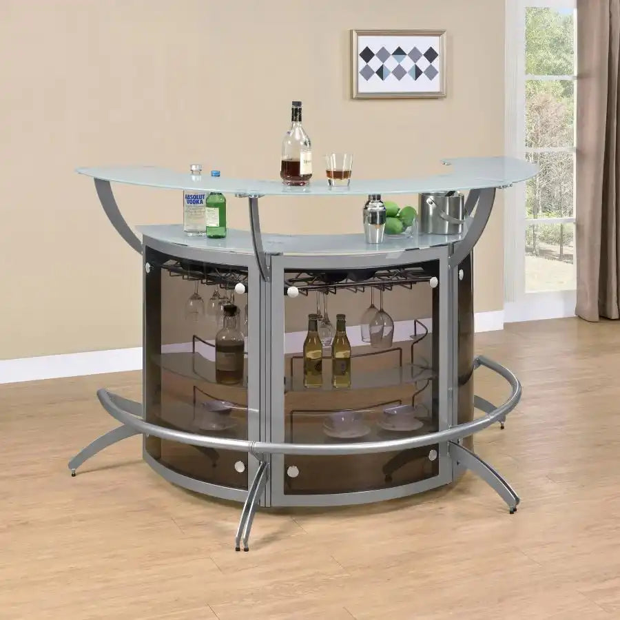 Dallas - 3-Piece Curved Freestanding Home Bar Cabinet - Best Buy Furniture