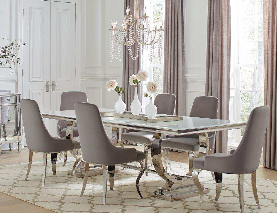 Antoine - Rectangular Glass Top Dining Table Set - Best Buy Furniture