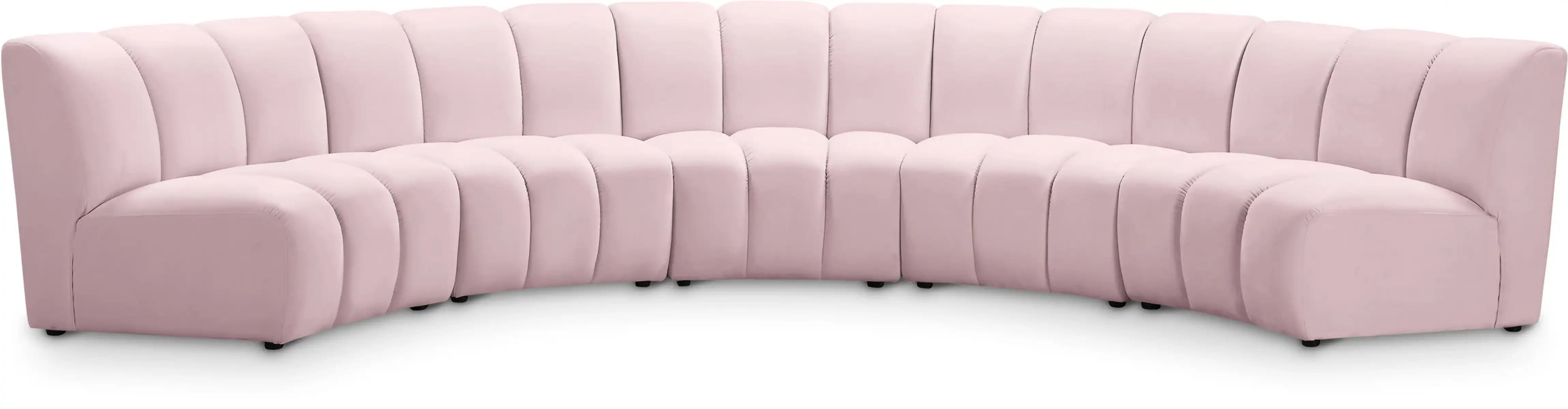 Infinity - 5 Piece Velvet Modular Sectional - Best Buy Furniture