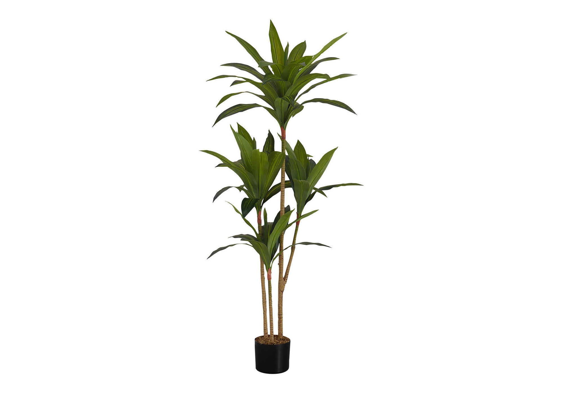 51" Tall, Artificial Plant, Dracaena Tree, Indoor, Faux, Fake, Floor, Greenery, Potted, Real Touch, Decorative - Green / Black - Best Buy Furniture