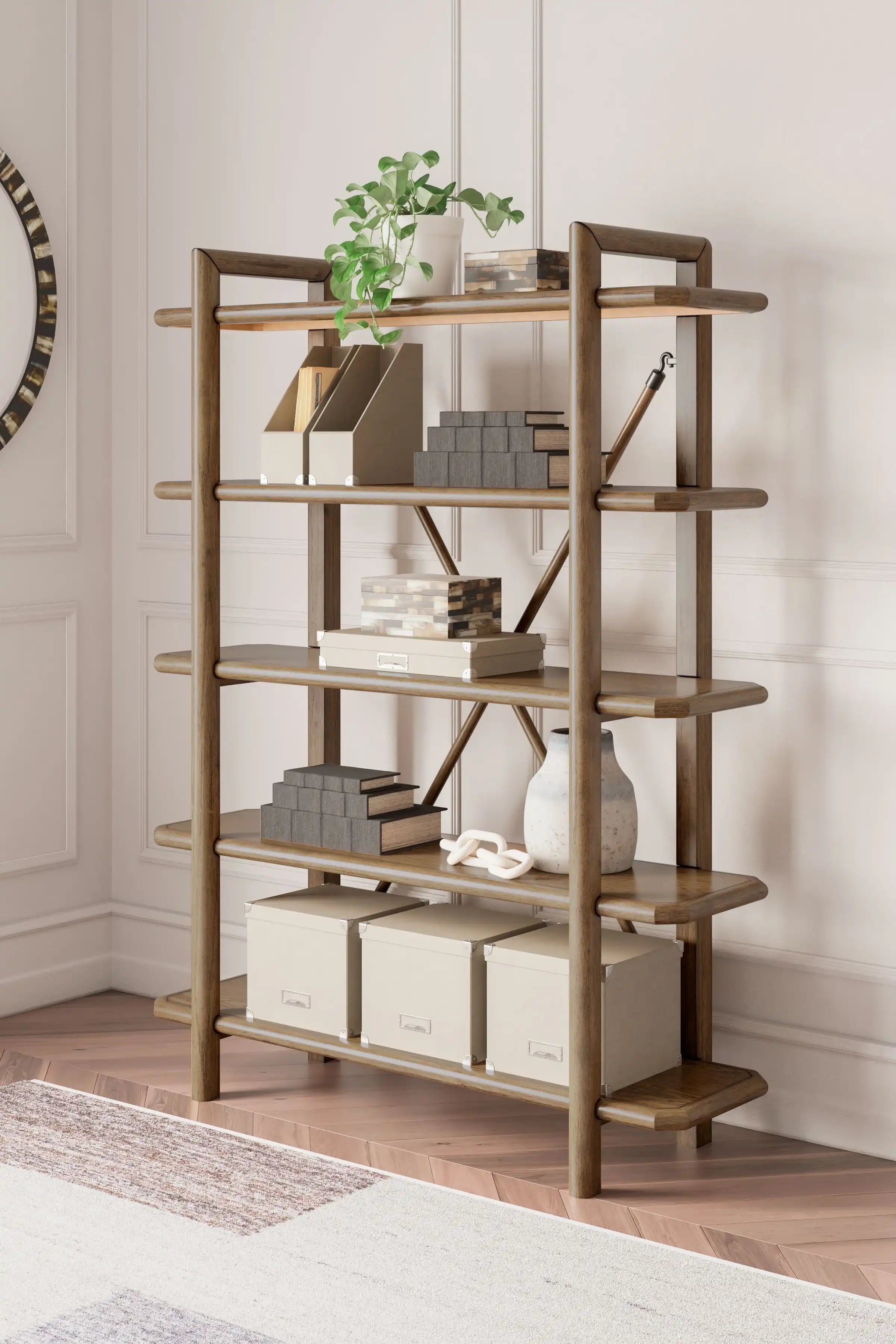 Roanhowe - Bookcase - Brown - Best Buy Furniture