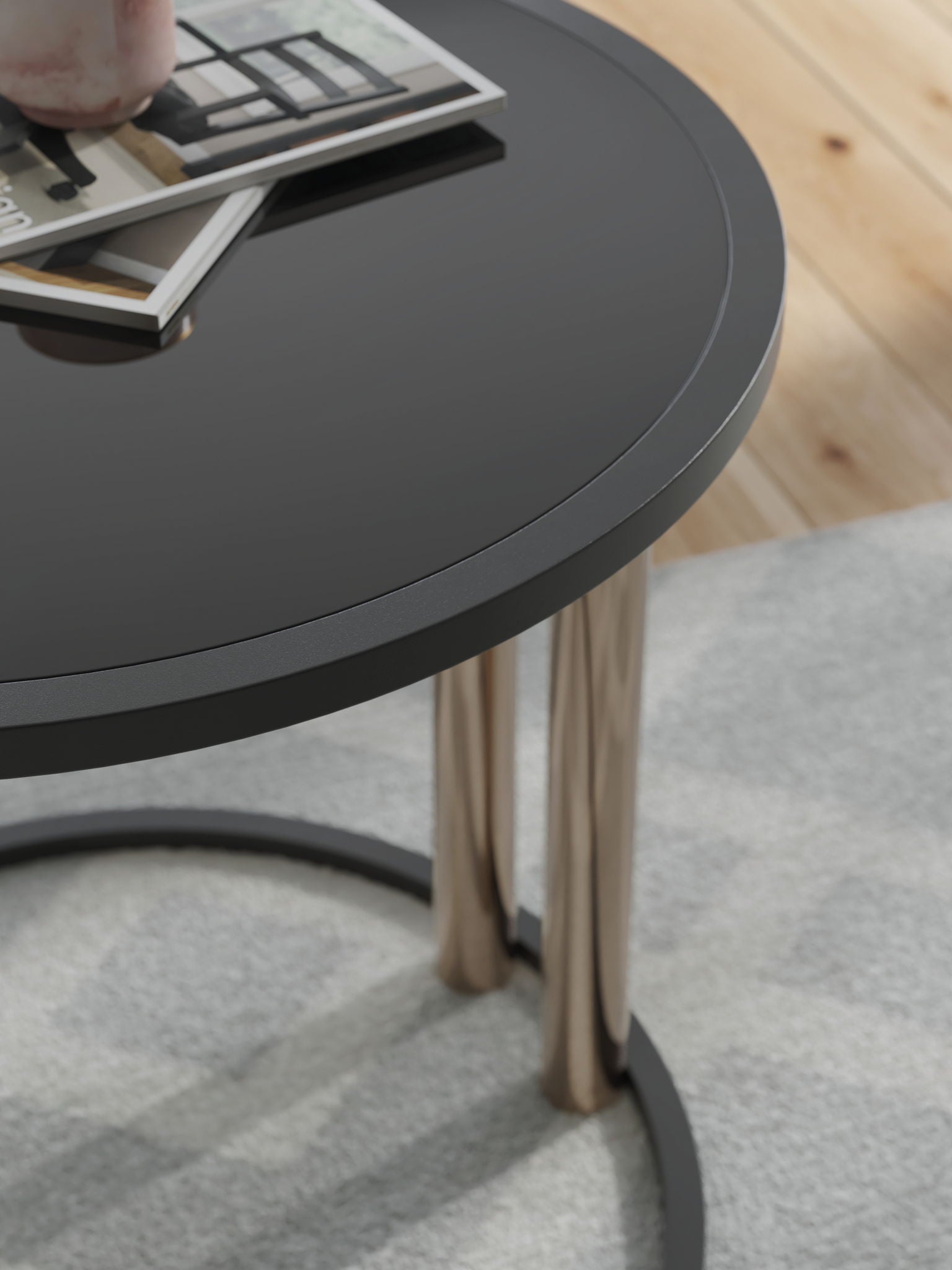 Hannerly - Occasional Table Set (Set of 3) - Black / Gold Finish - Best Buy Furniture