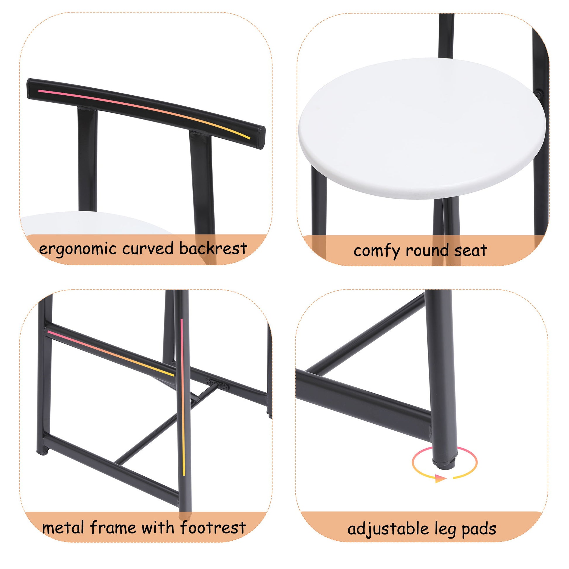 Modern Bar Stools With Backrest For Kitchen (Set of 3) - Best Buy Furniture