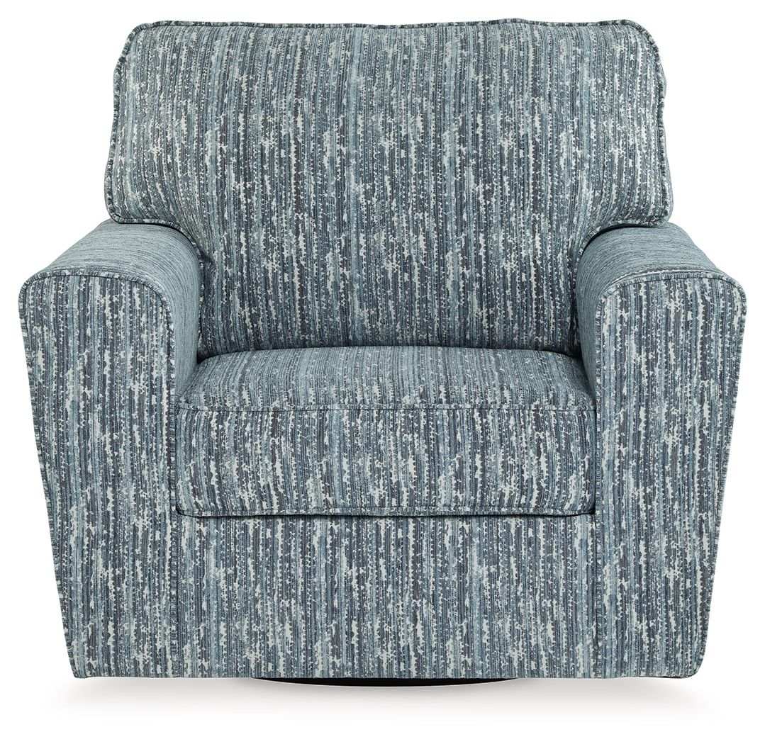 Aterburm - Swivel Accent Chair - Twilight - Best Buy Furniture