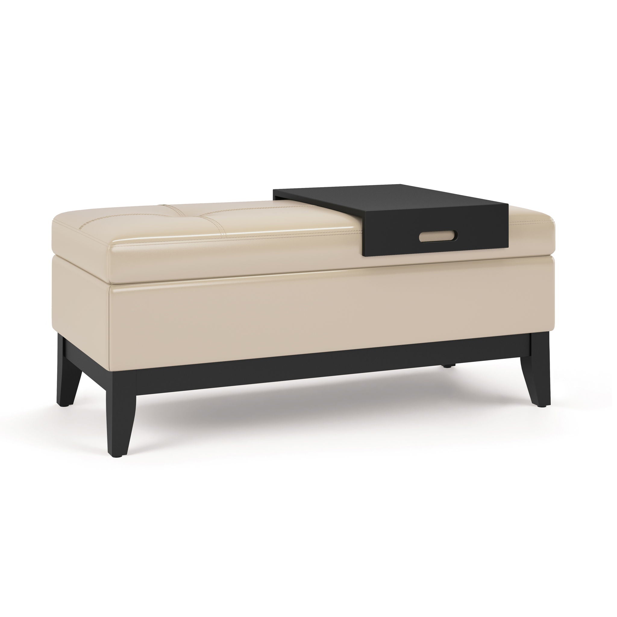 Oregon - Contemporary Storage Ottoman Bench With Tray - Best Buy Furniture