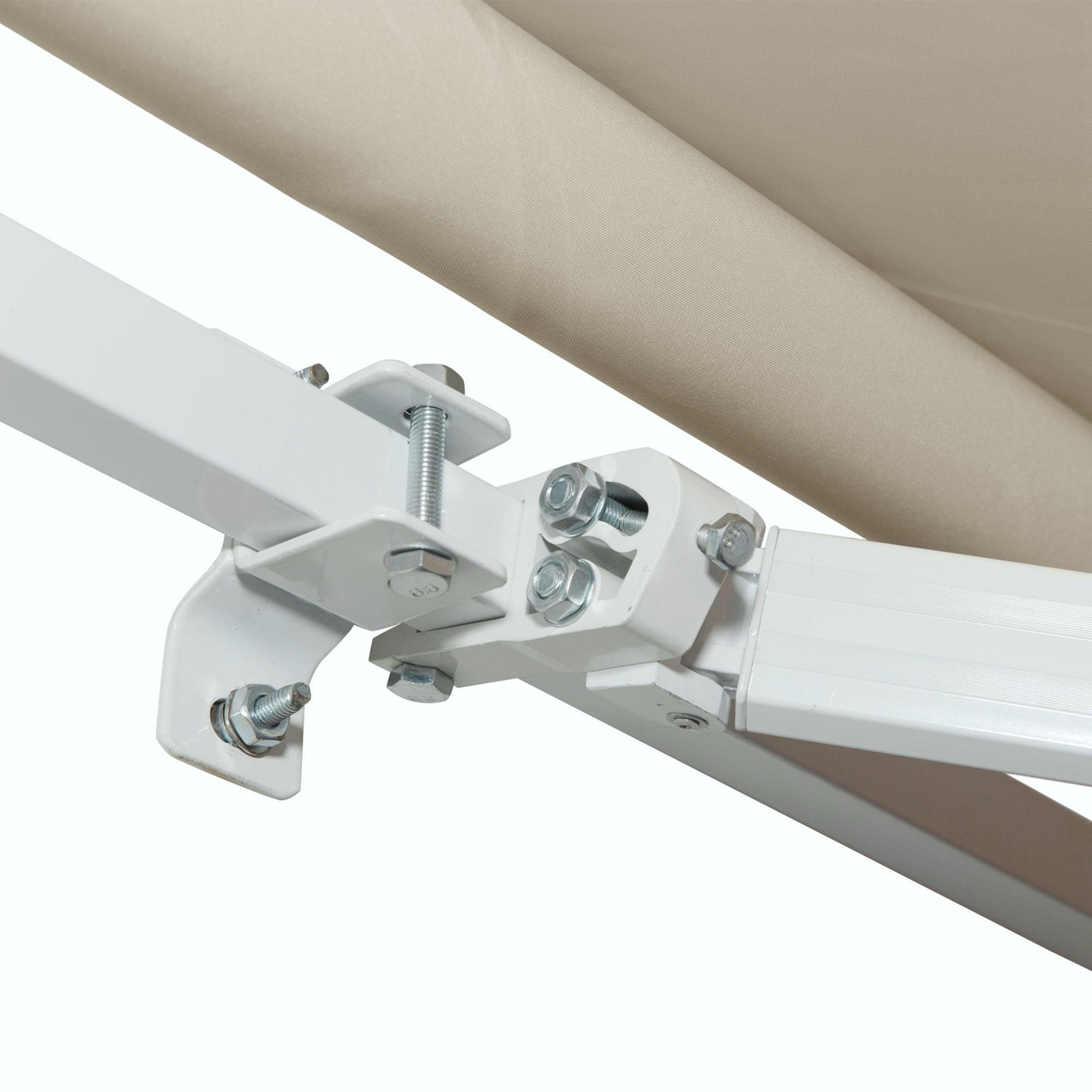 Outsunny - 12' x 8' Retractable Awning Patio Awnings Sun Shade Shelter With Manual Crank Handle, 280G / M² Uv & Water-Resistant Fabric And Aluminum Frame For Deck, Balcony, Yard - Cream White - Best Buy Furniture
