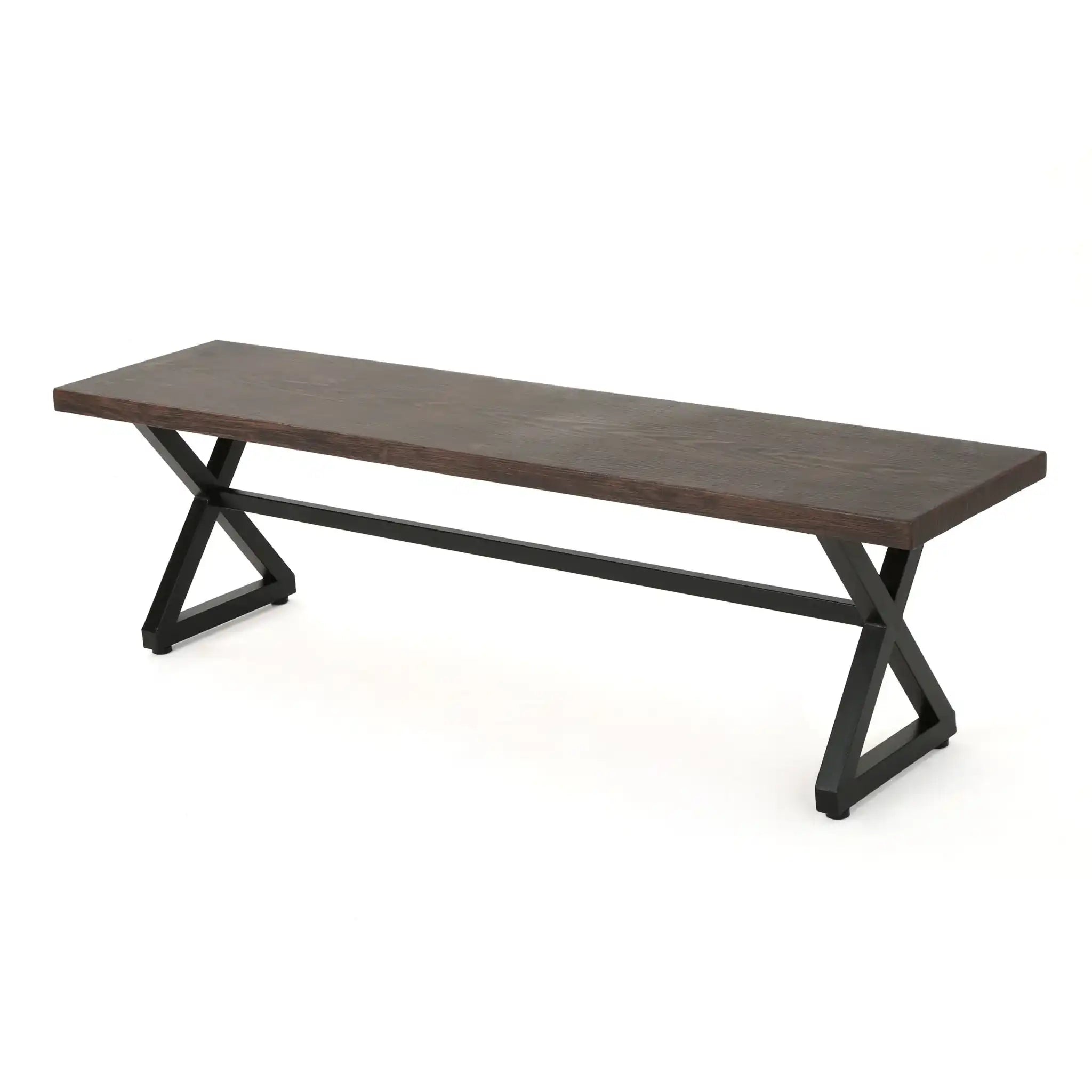 Modern Aluminum Outdoor Dining Bench With X Base - Best Buy Furniture