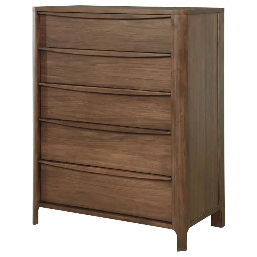 Maderia - 5-Drawer Chest Of Drawers - Walnut - Best Buy Furniture