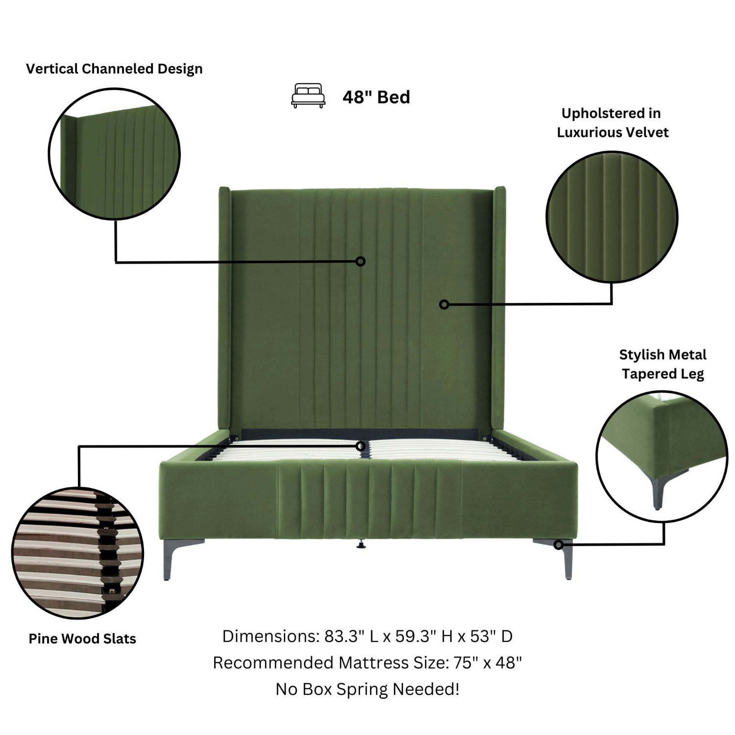 Promenade - Bed With Upholstered Headboard And Slats