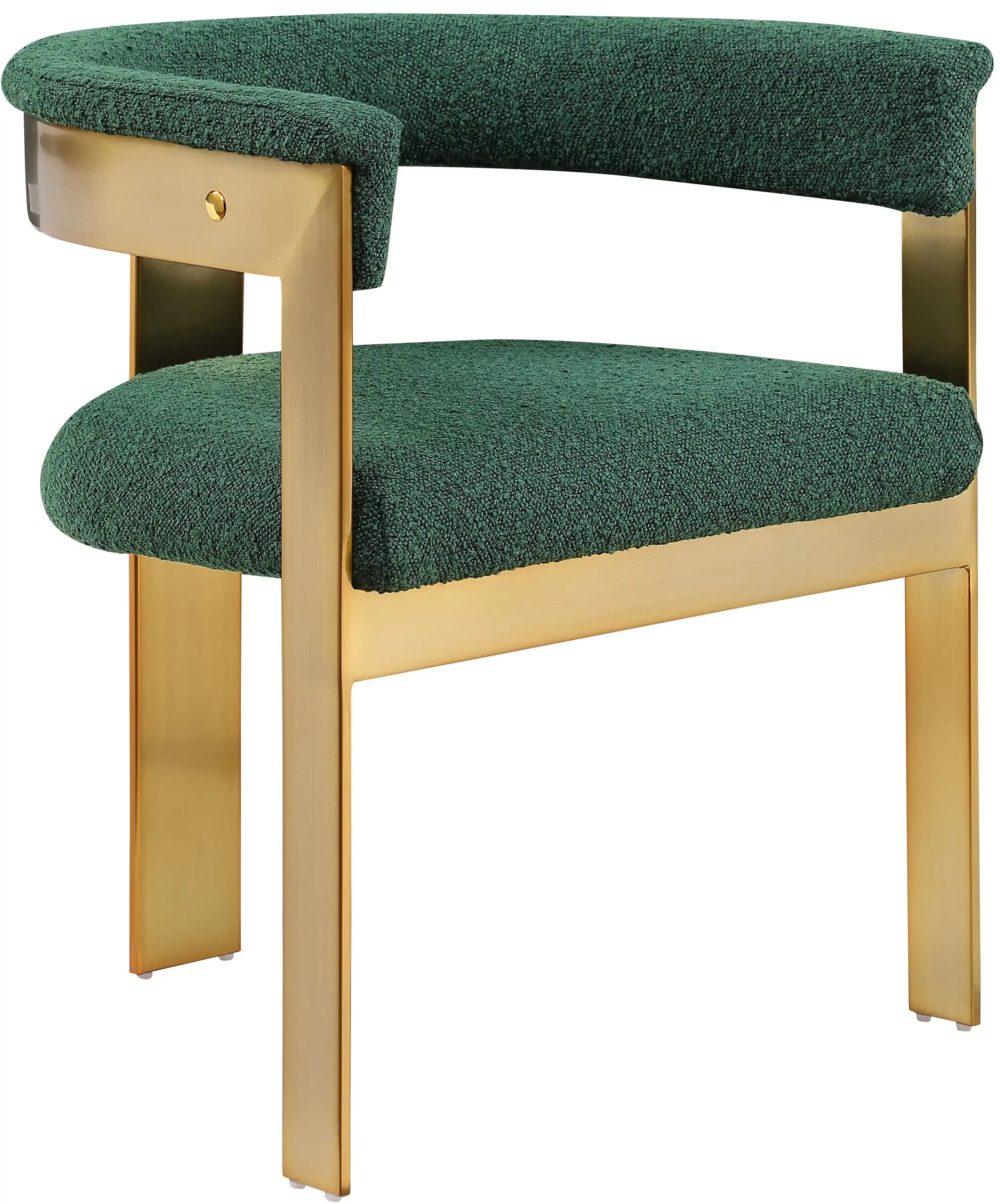 Romeo - Boucle Dining Chair With Gold Base (Set of 2) - Best Buy Furniture