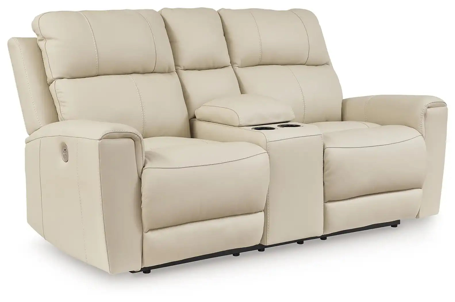 Dahlmoore - Dbl Power Reclining Loveseat With Console - Almond - Best Buy Furniture