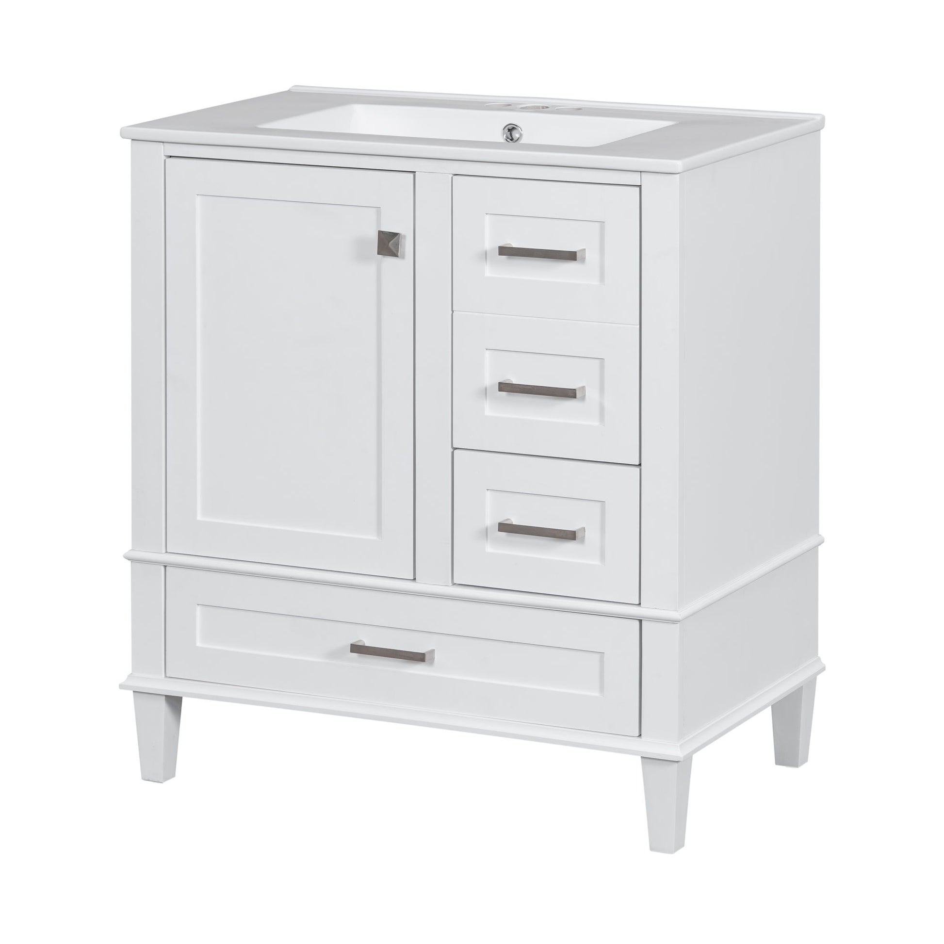 Bathroom Vanity, Modern Bathroom Cabinet With Sink Combo Set, Bathroom Storage Cabinet With A Soft Closing Door And 3 Drawers, Solid Wood Frame - Best Buy Furniture