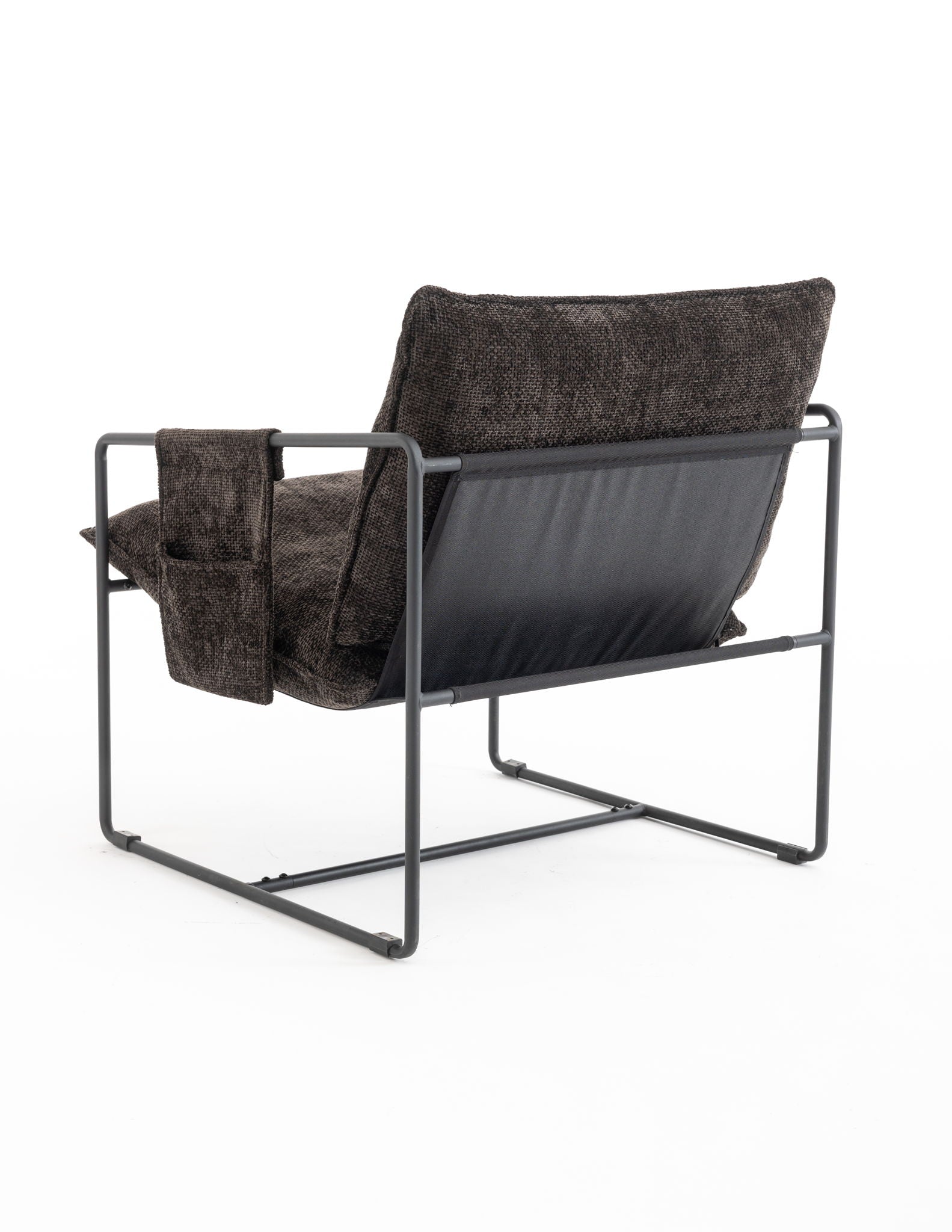 Upholstered Hanging Armchair With Arm Pocket Metal Frame (Set of 2), Crushed Foam Cushions And Skin-Friendly Braid For Living Room And Bedroom - Best Buy Furniture