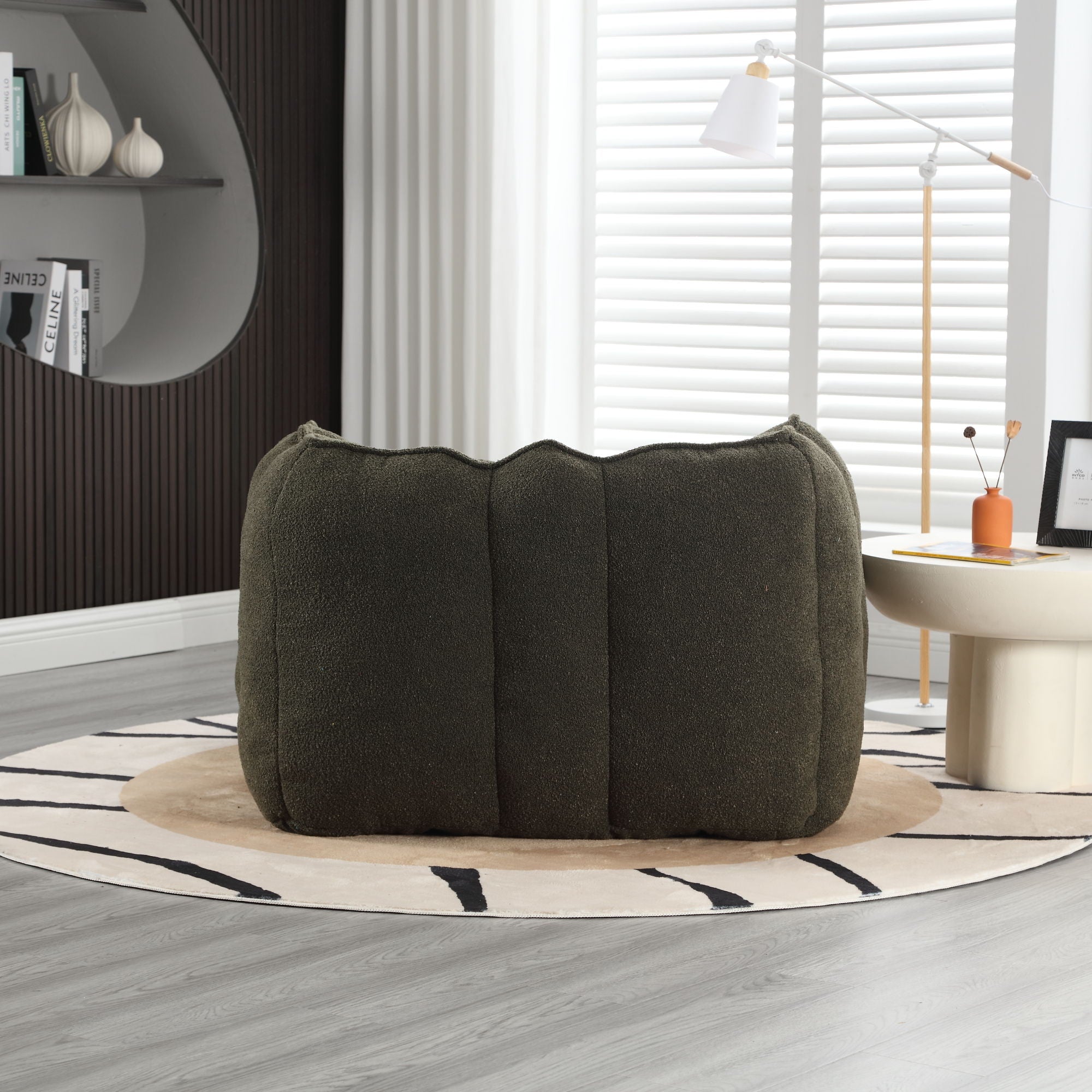 Soft Chenille Bean Bag Chair With High Resilient Foam