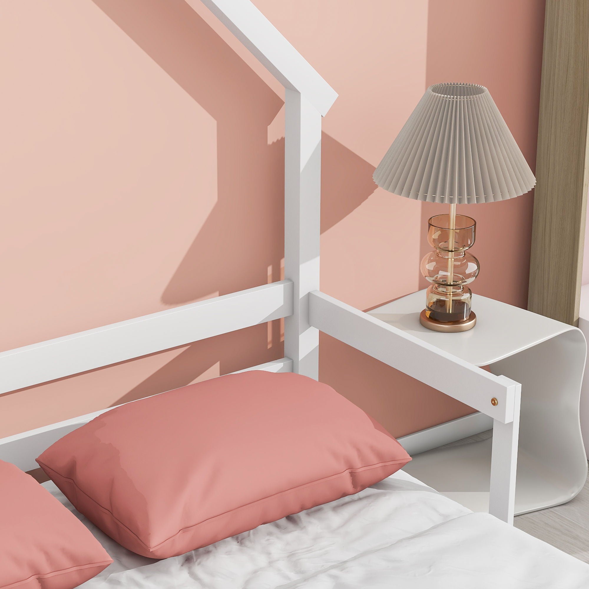 House-Shaped Headboard Bed With Handrails, Slats - Best Buy Furniture