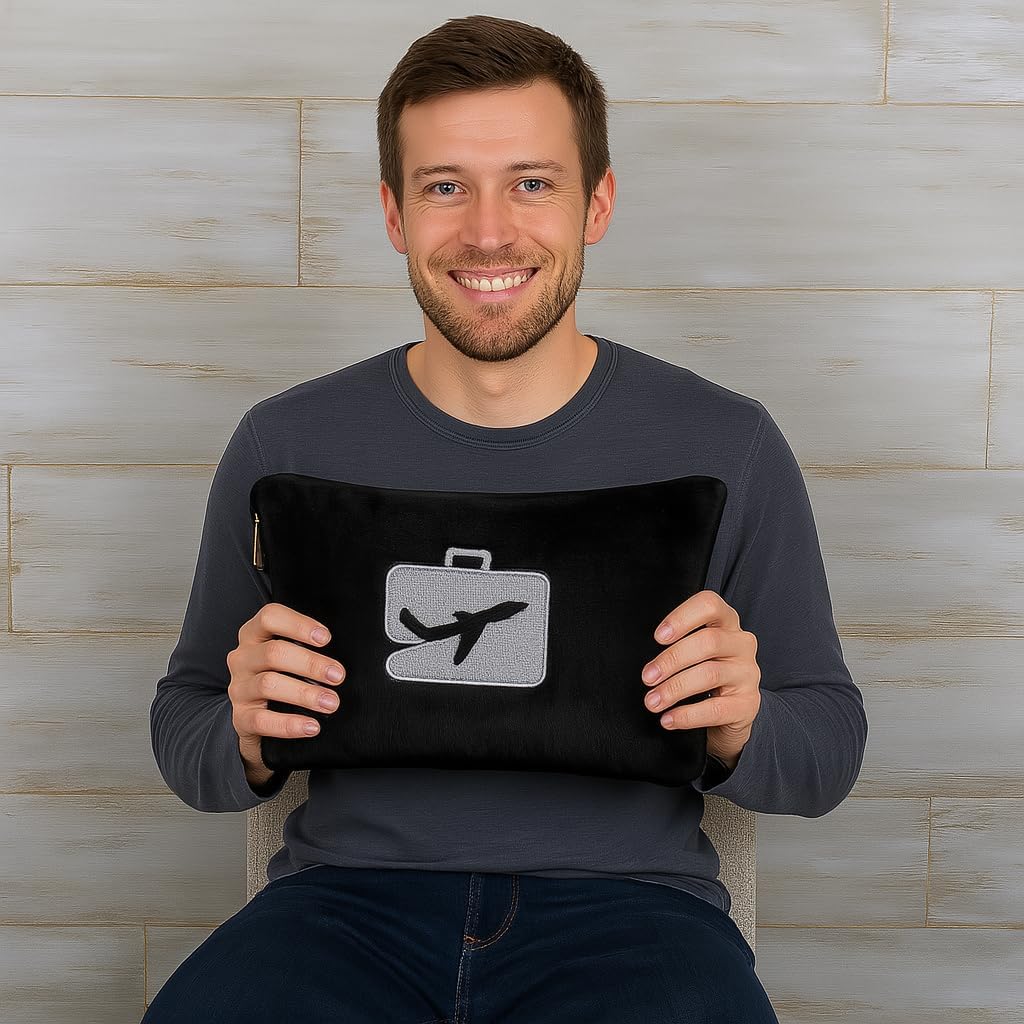 Comfort Fly Travel Blanket & Pillow – 2-in-1 Micro Plush Airplane Blanket with Carry Case (40" x 70") - Best Buy Furniture