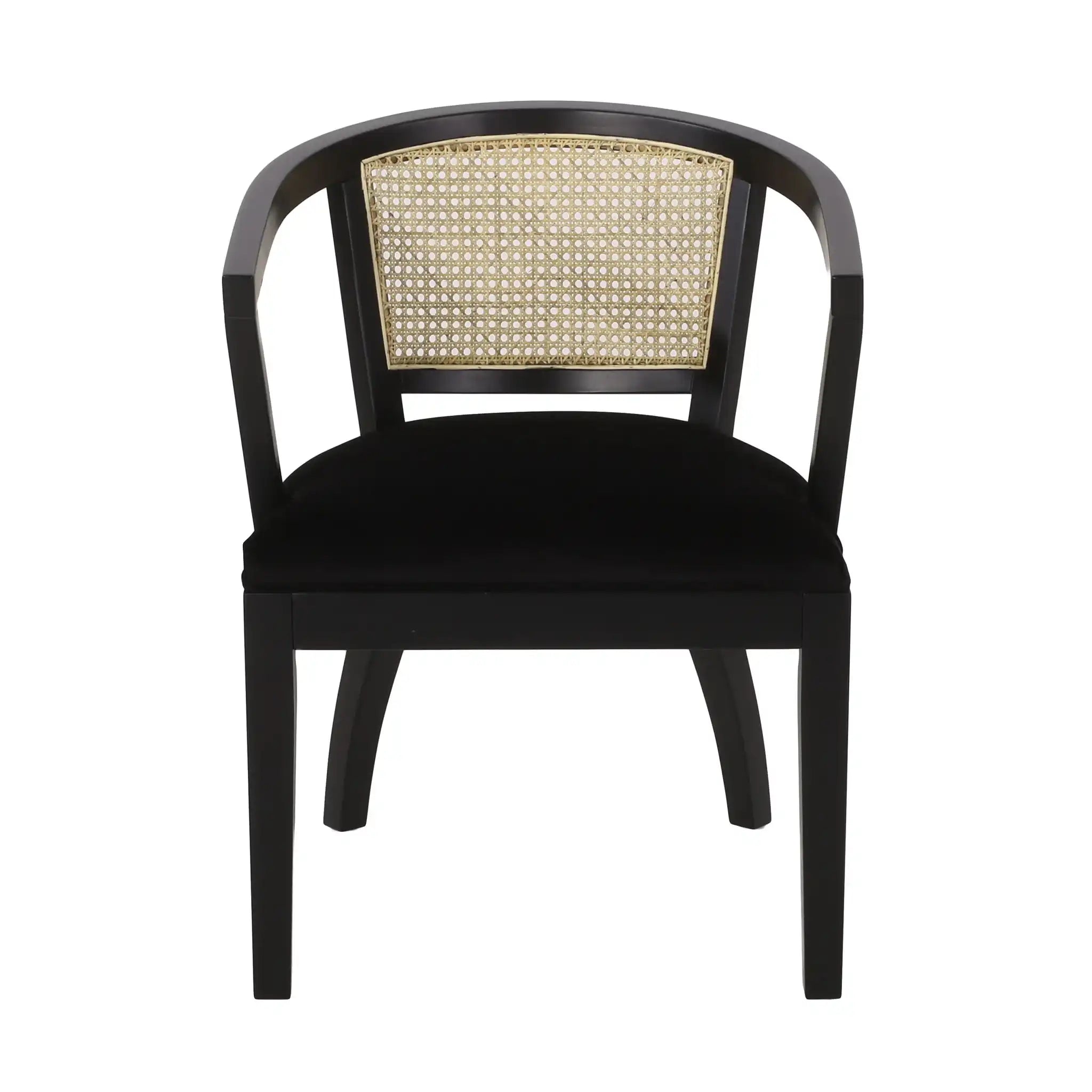 Elegant Dining Chair With Cane Web Backrests And Velvet Upholstery - Best Buy Furniture