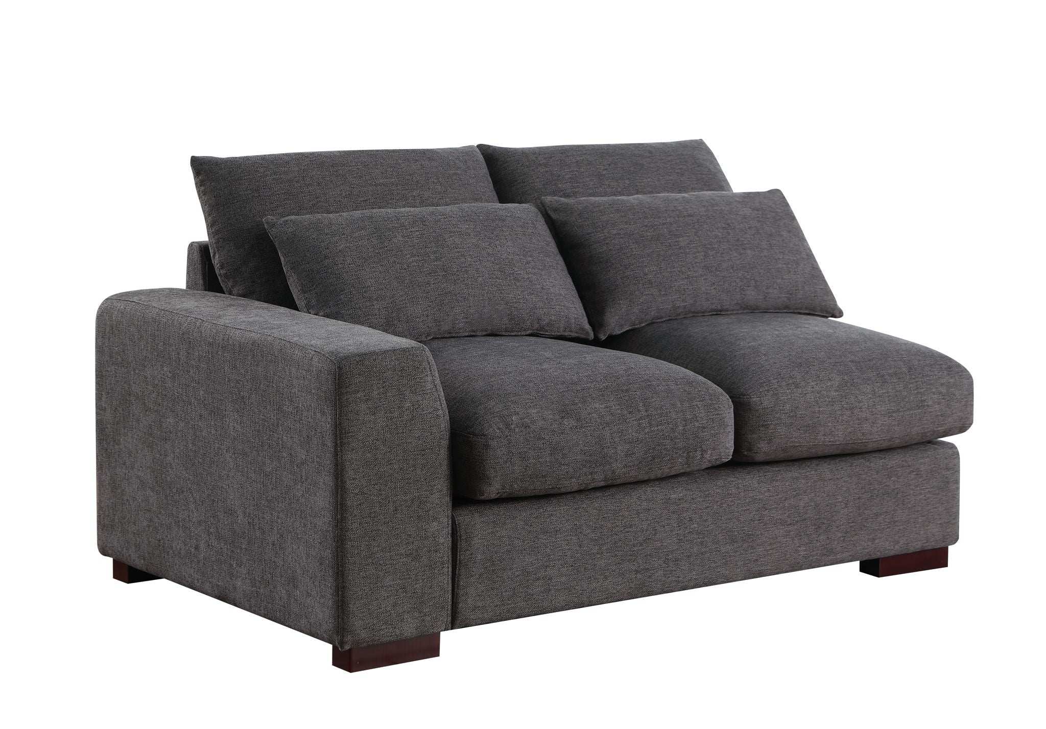 Tatman - Linen Blend Sectional With 2 Ottomans - Dark Gray - Best Buy Furniture