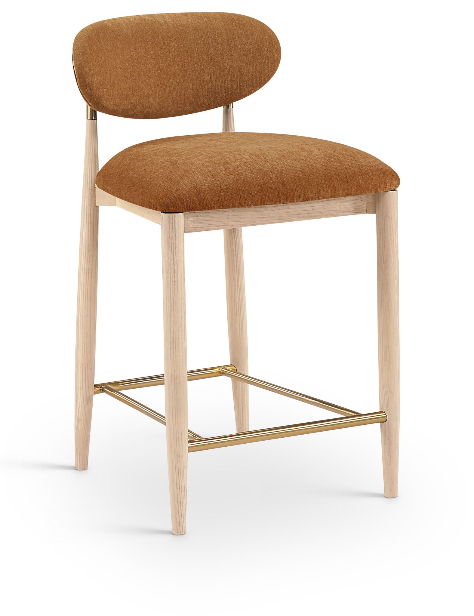 Riccio - Fabric Stool - Natural Frame - Best Buy Furniture