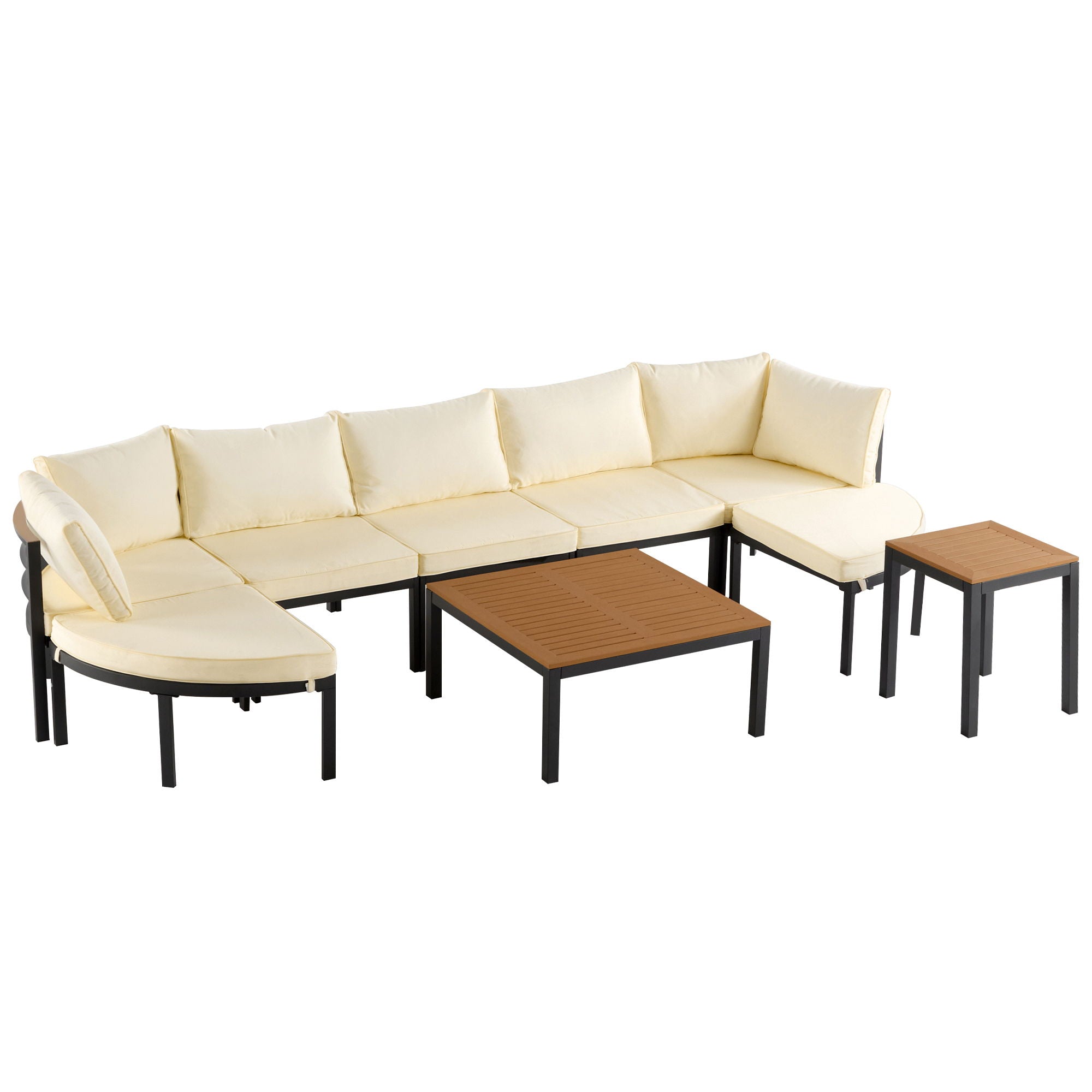 Outdoor Sectional Sofa Set Patio Seating Group With Cushions - Best Buy Furniture