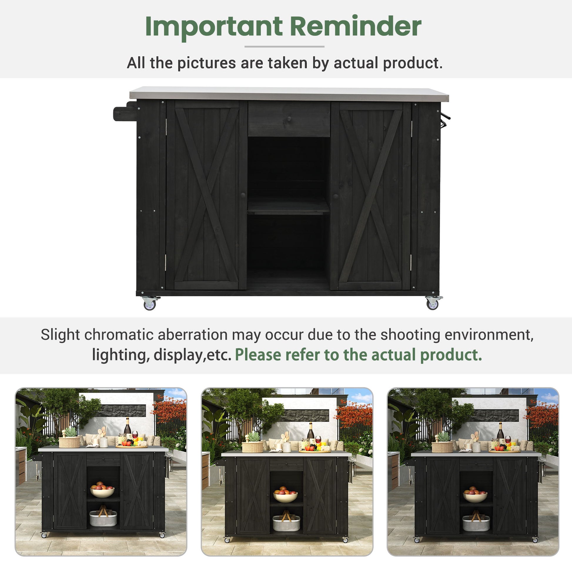 Outdoor Kitchen Island With Stainless Steel Top, Ample Storage Space, Towel And Spice Racks And A Bottle Opener - Best Buy Furniture