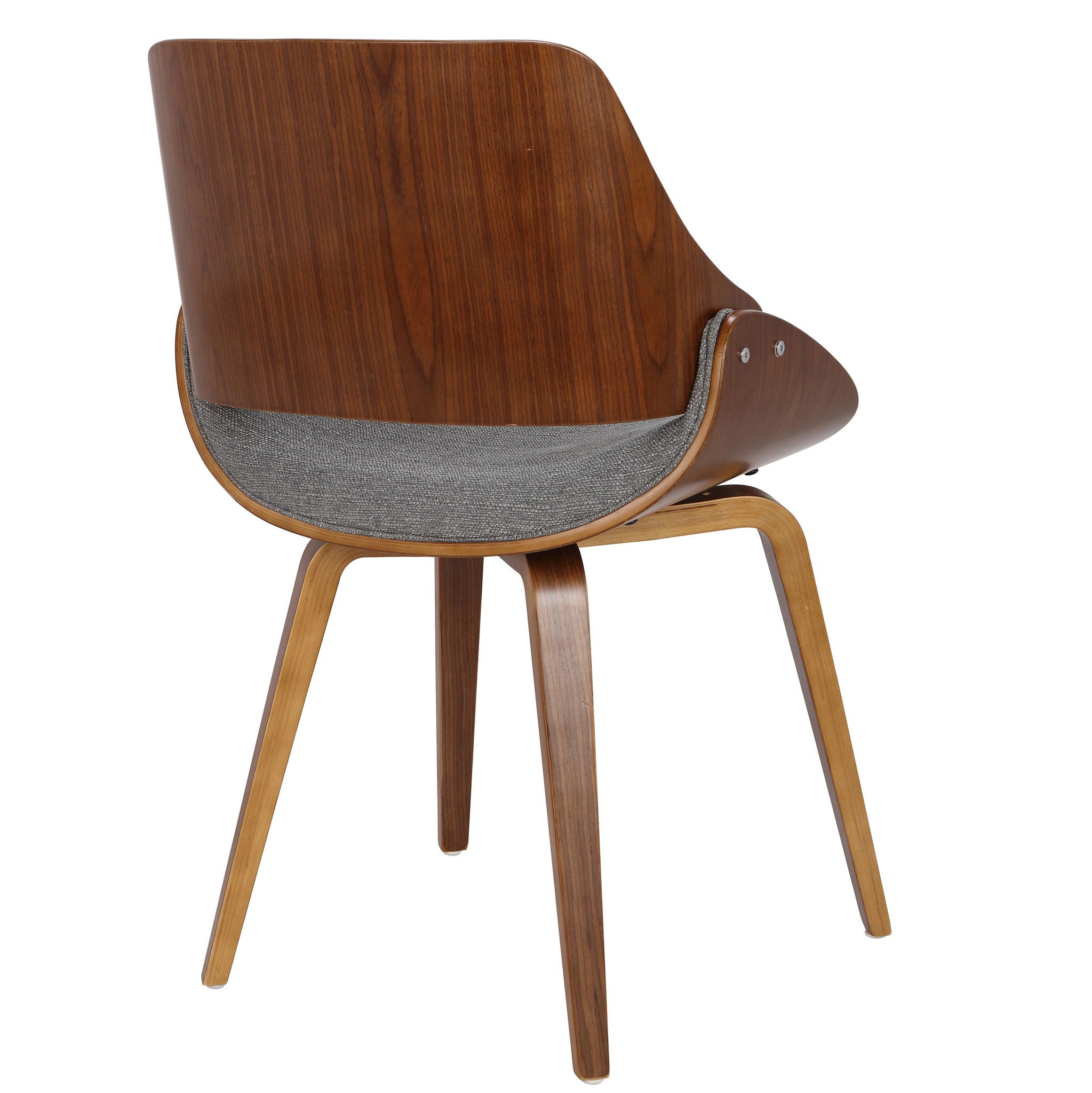Fabrizzi - Mid-Century Modern Dining / Chair (Set of 2) - Walnut / Gray - Best Buy Furniture