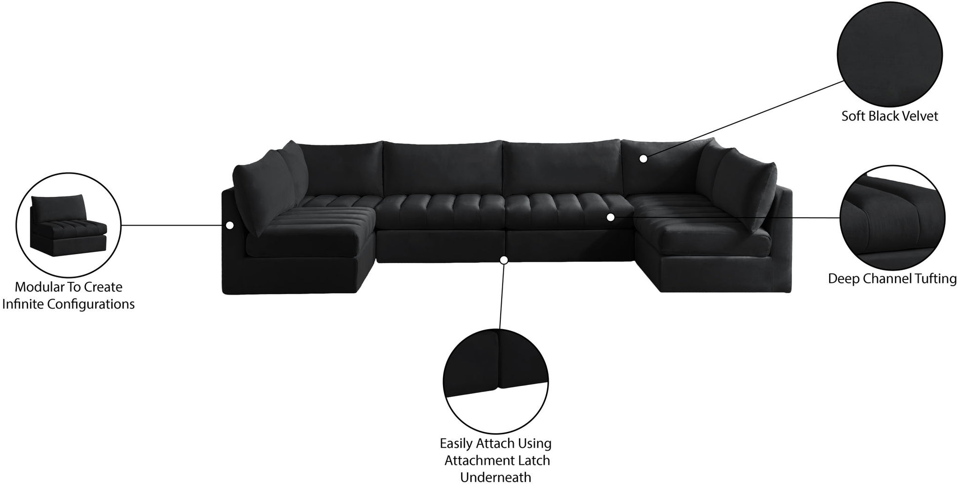 Jacob - Modular U-Shaped Sectional 6 Piece - Best Buy Furniture