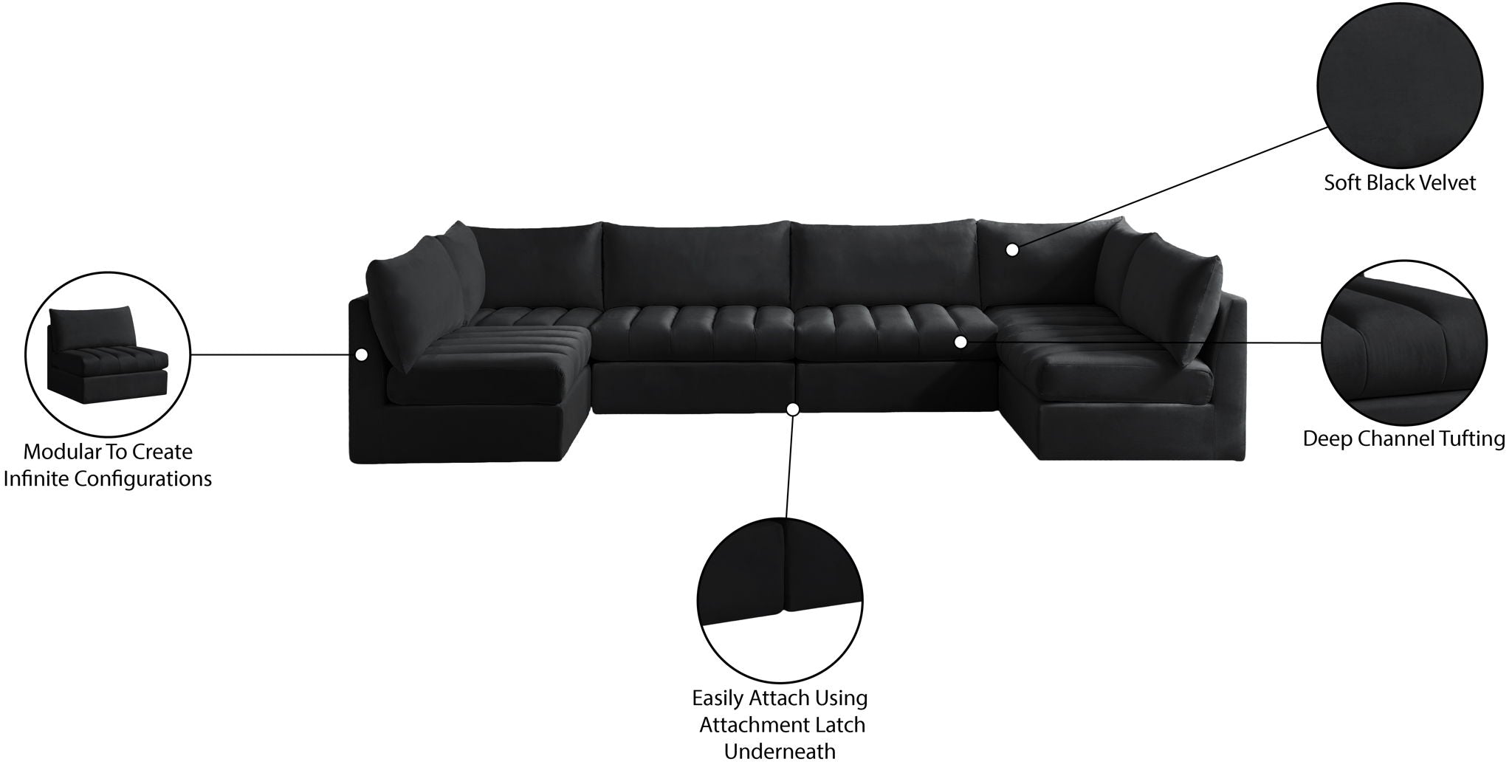 Jacob - Modular U-Shaped Sectional 6 Piece - Best Buy Furniture