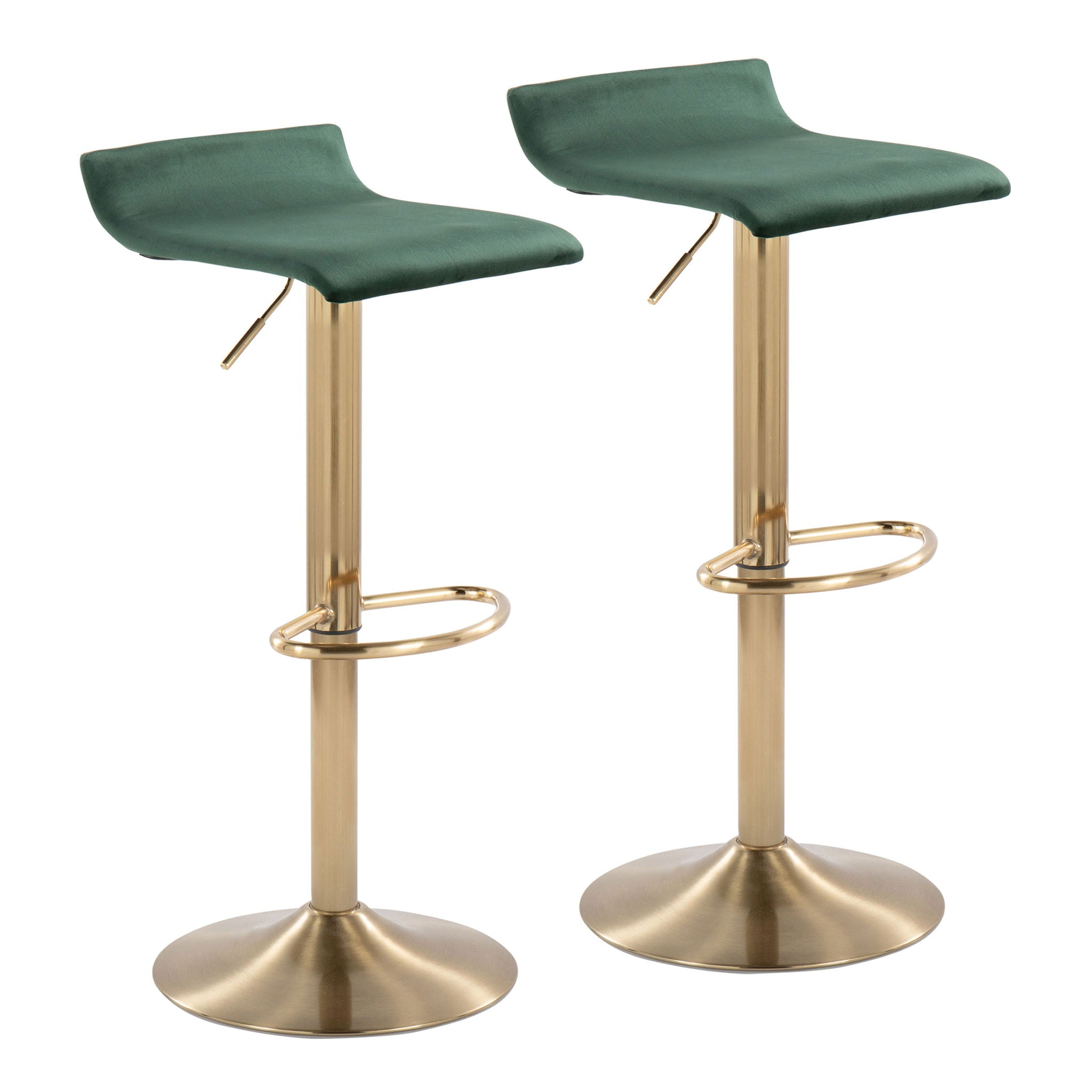 Ale - Contemporary Adjustable Height Barstool With Swivel With Oval Footrest (Set of 2) - Best Buy Furniture