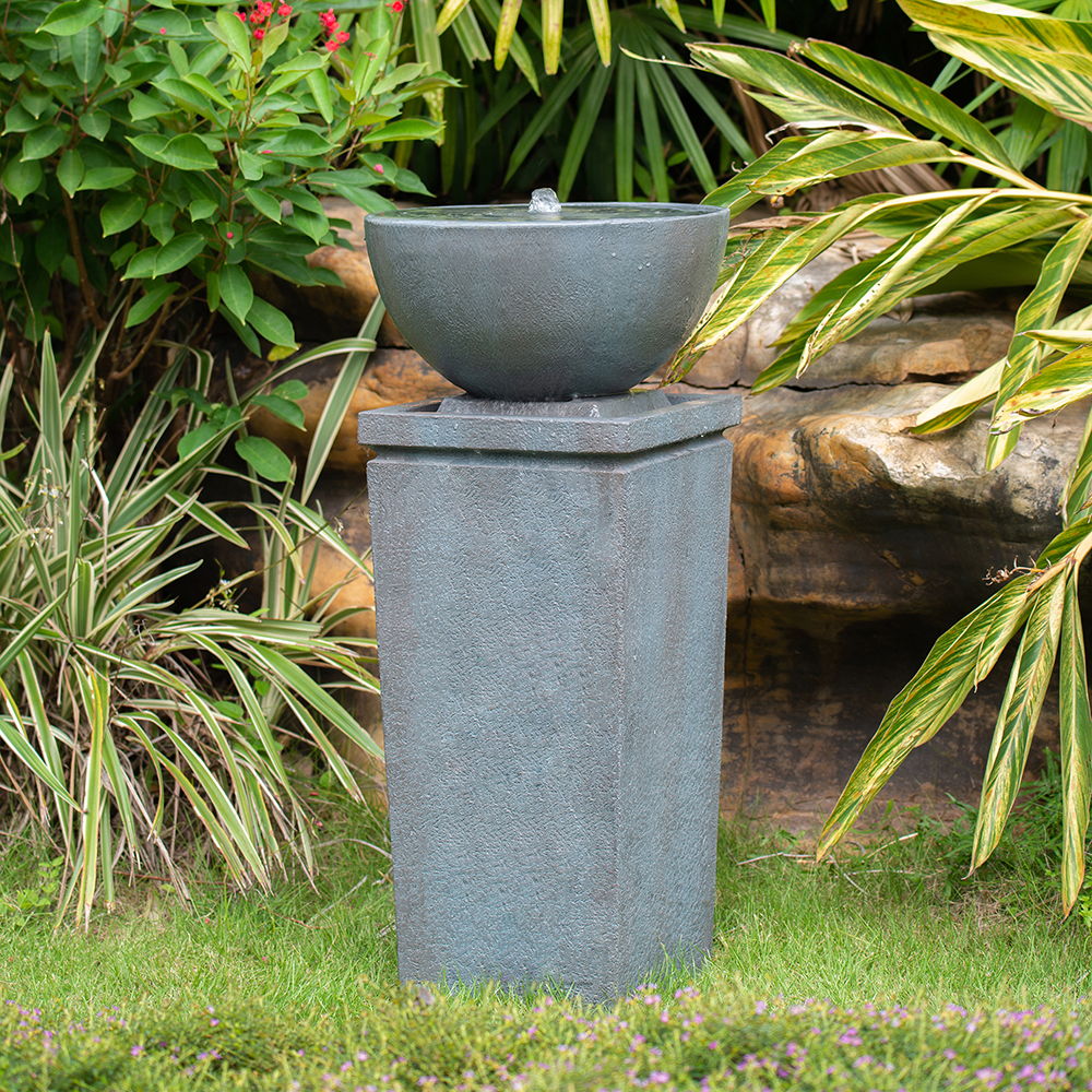 Zen Bowl Water Fountain, Outdoor Bird Feeder / Bath Fountains, Relaxing Water Feature For Garden - Best Buy Furniture