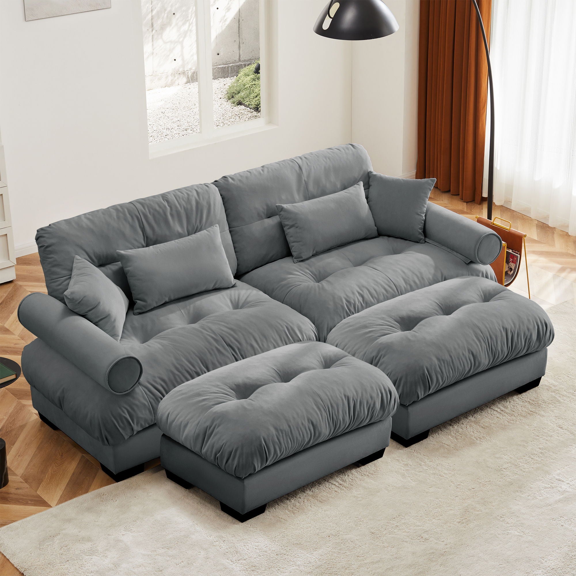 Super Comfort Oversized Modular Sectional Sofa With Movable Ottoman - Best Buy Furniture
