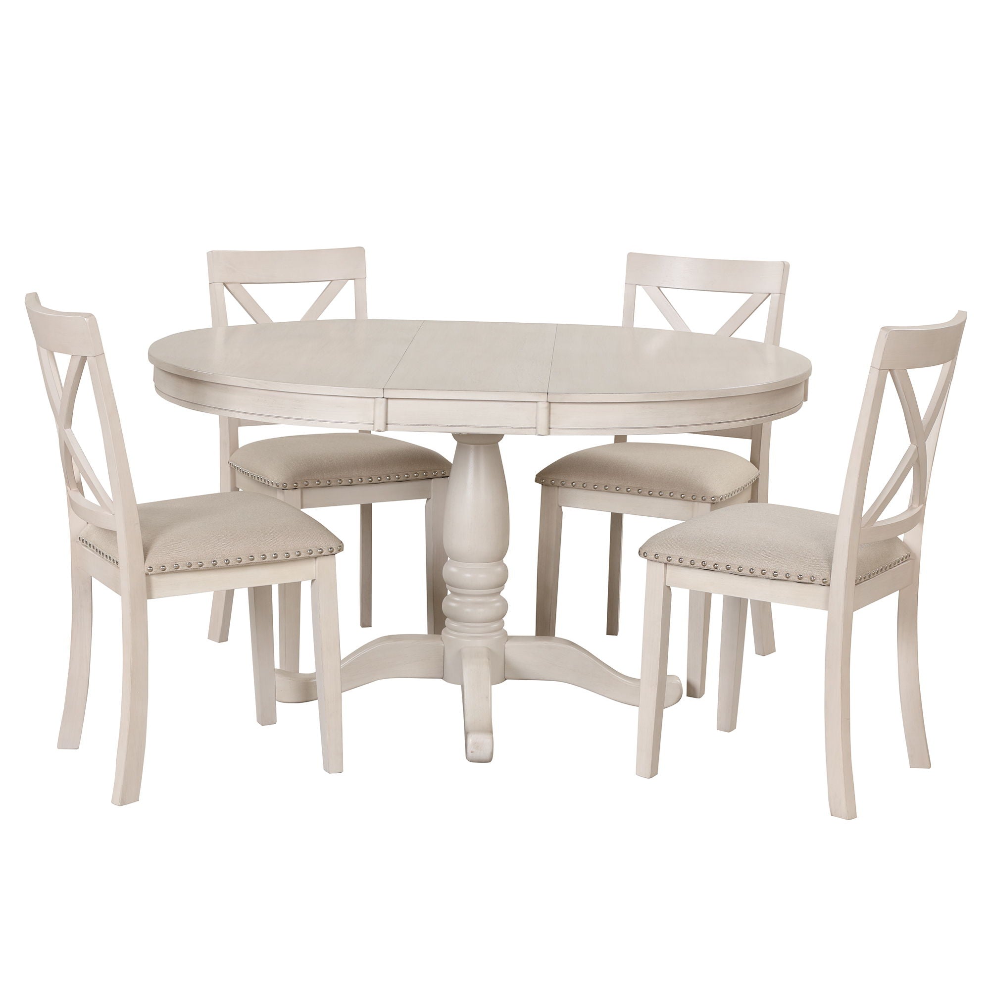Modern Dining Table Set For 4, Round Table And 4 Kitchen Room Chairs, 5 Piece Kitchen Table Set For Dining Room, Dinette, Breakfast Nook - Best Buy Furniture