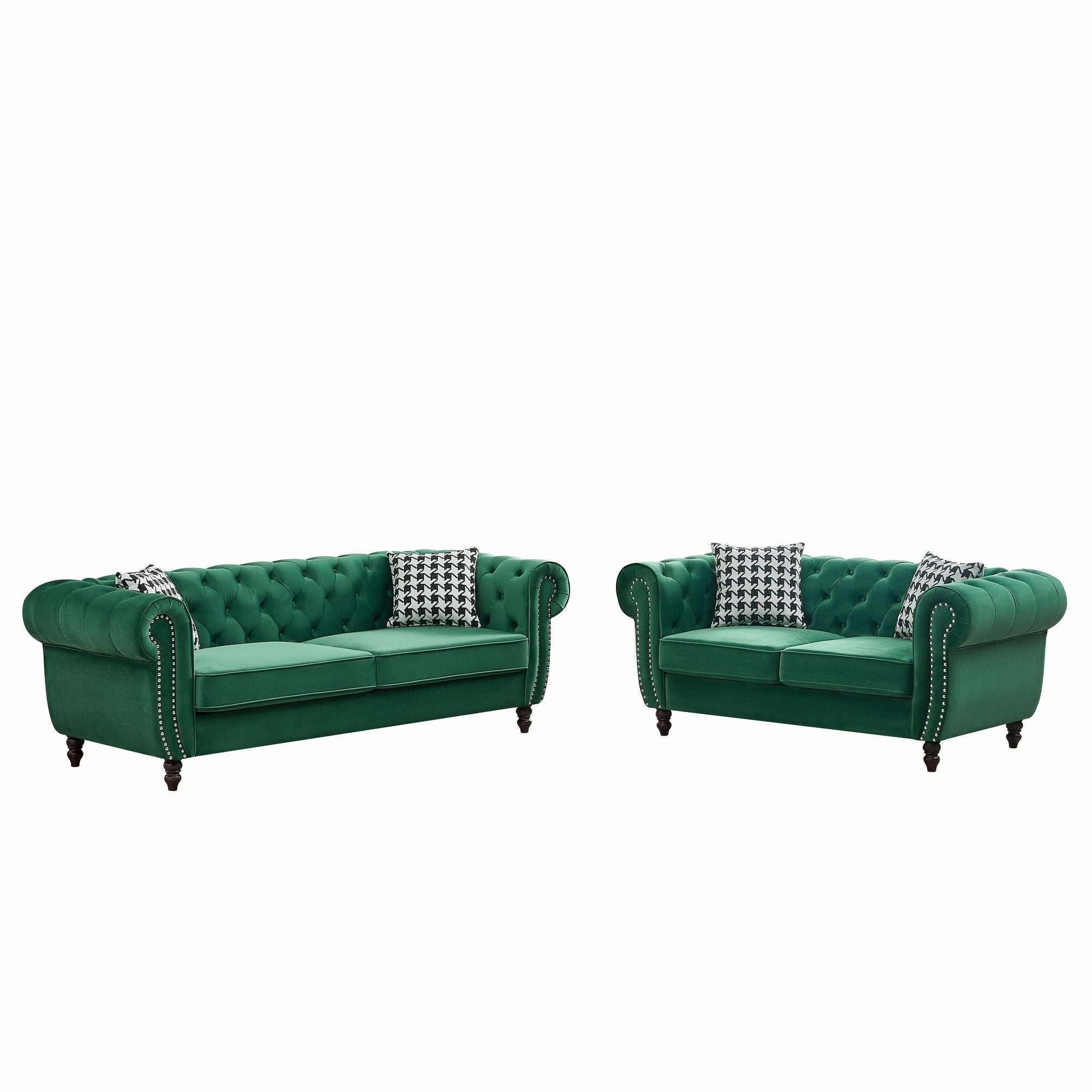 Chesterfield Set With Roll Armrest & Nailhead - Best Buy Furniture