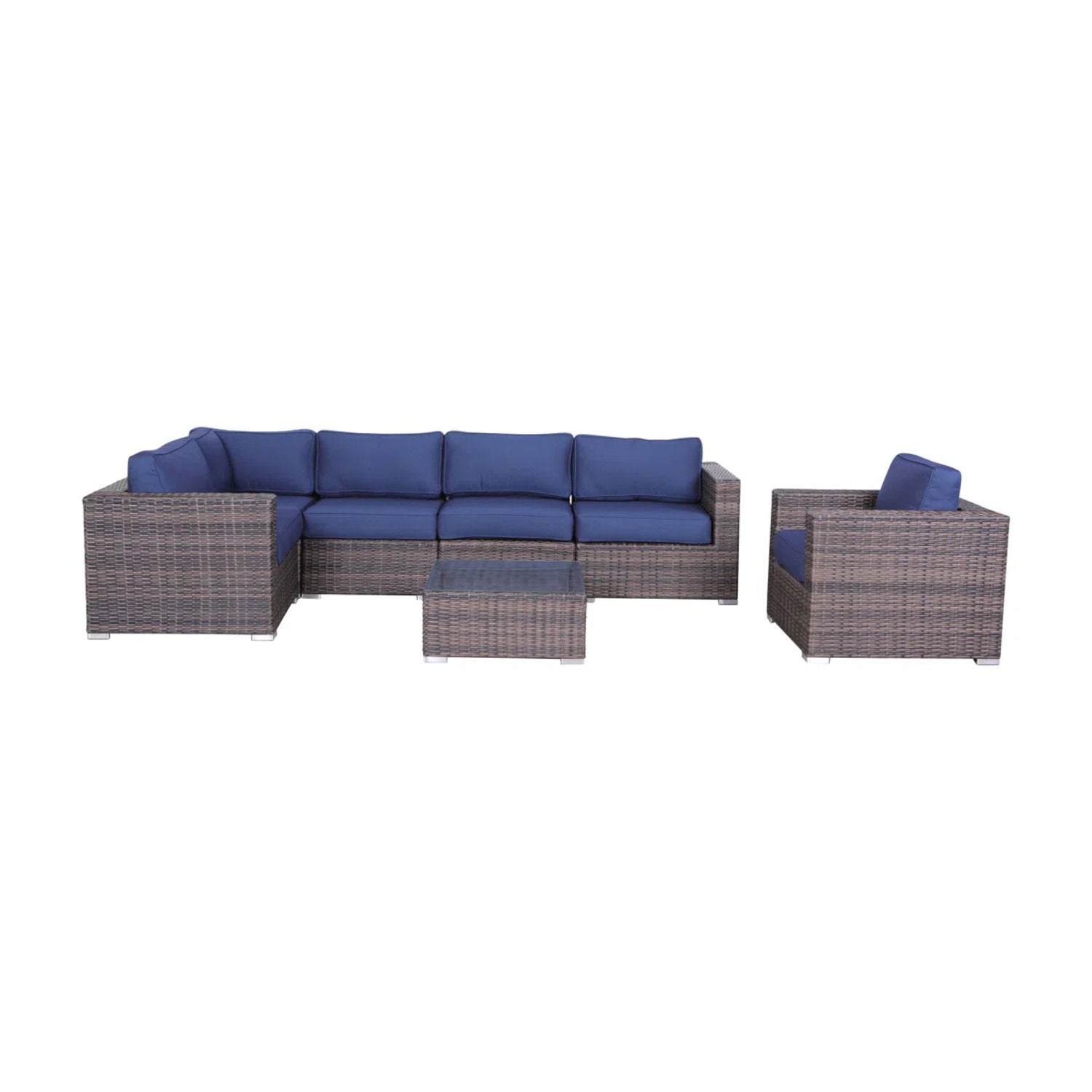 Wicker Seating Group Set With Table And Cushions - Best Buy Furniture