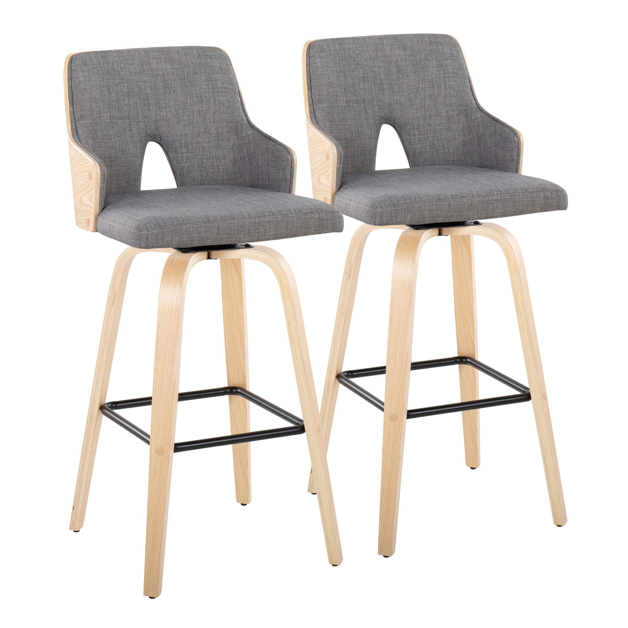 Stella - Contemporary Fixed Height Barstool With Swivel Square Footrest (Set of 2) - Best Buy Furniture