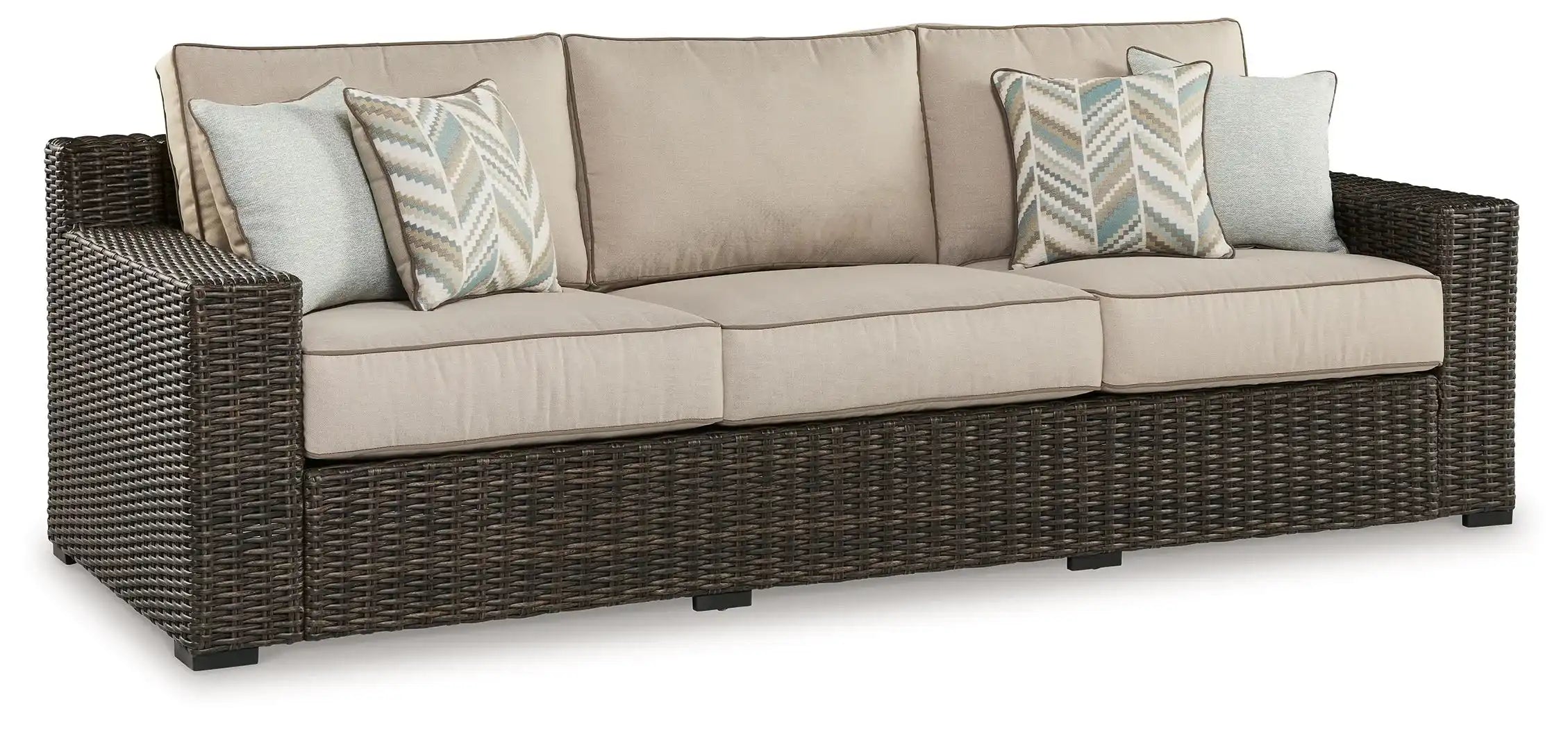 Coastline Bay - Sofa With Cushion - Brown - Best Buy Furniture