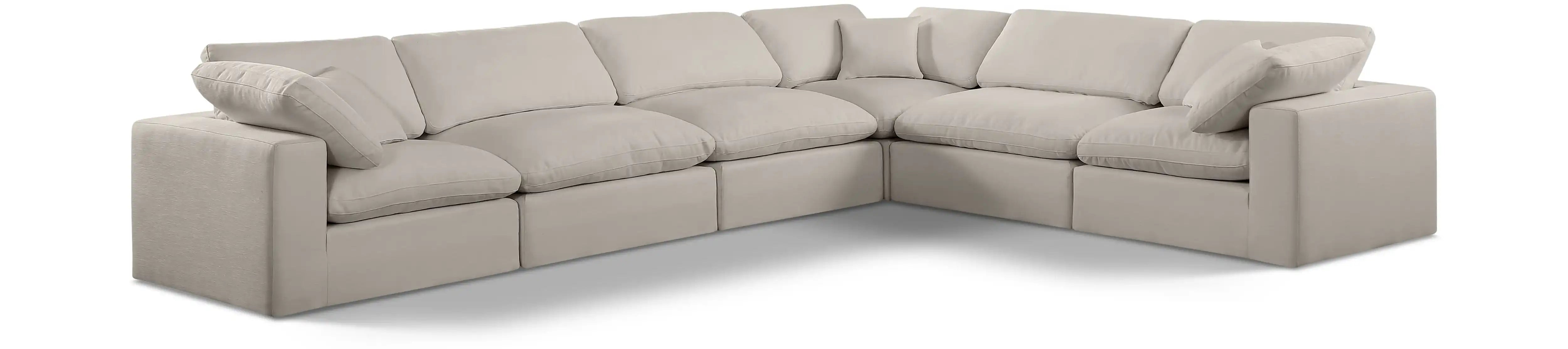 Comfy - 6 Piece Linen Modular Corner Sectional - Best Buy Furniture