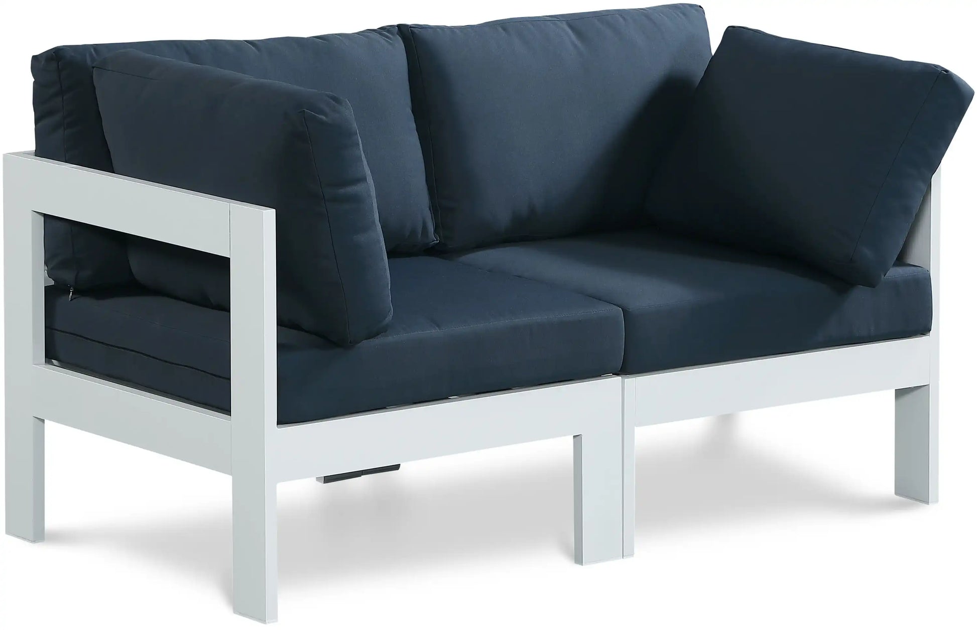 Nizuc - Outdoor Patio 2 Seat Modular Sofa With White Frame - Best Buy Furniture