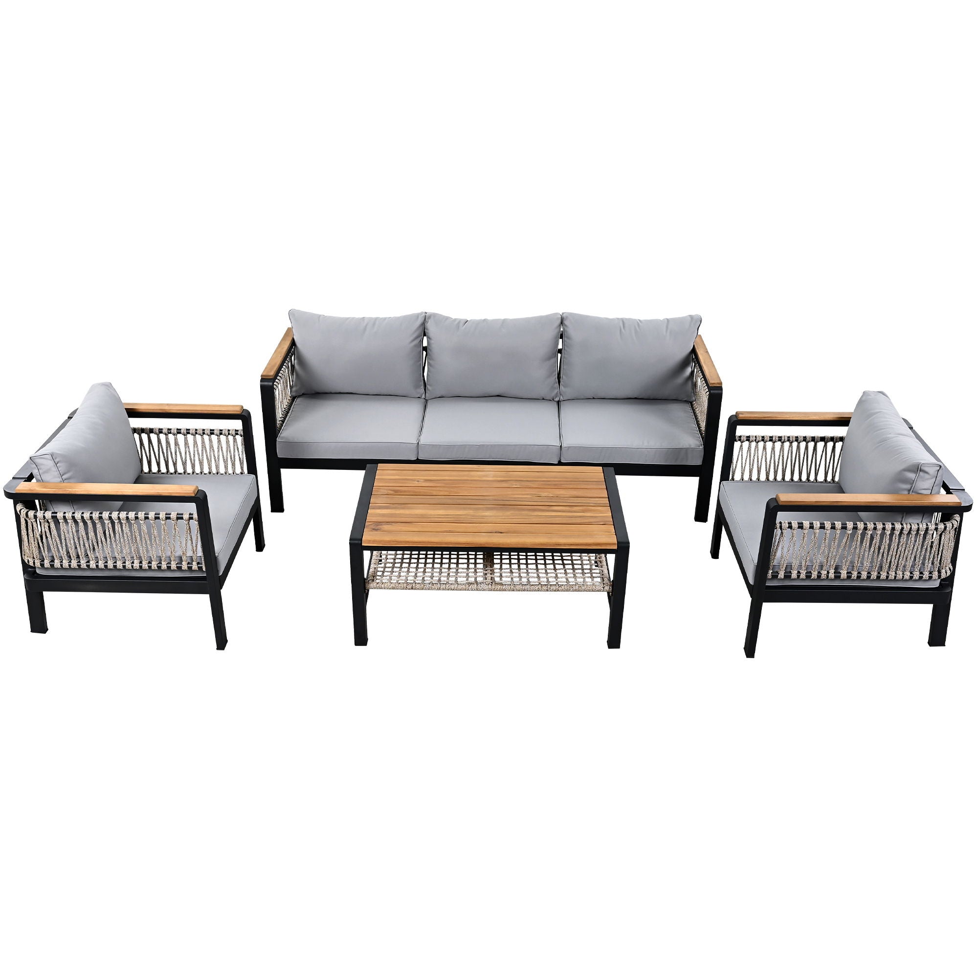 4 Pieces Outdoor Sectional Sofa Set 5 Person Patio Seating Group Outdoor Conversation Set With Cushions And A Coffee Table For Patios - Best Buy Furniture