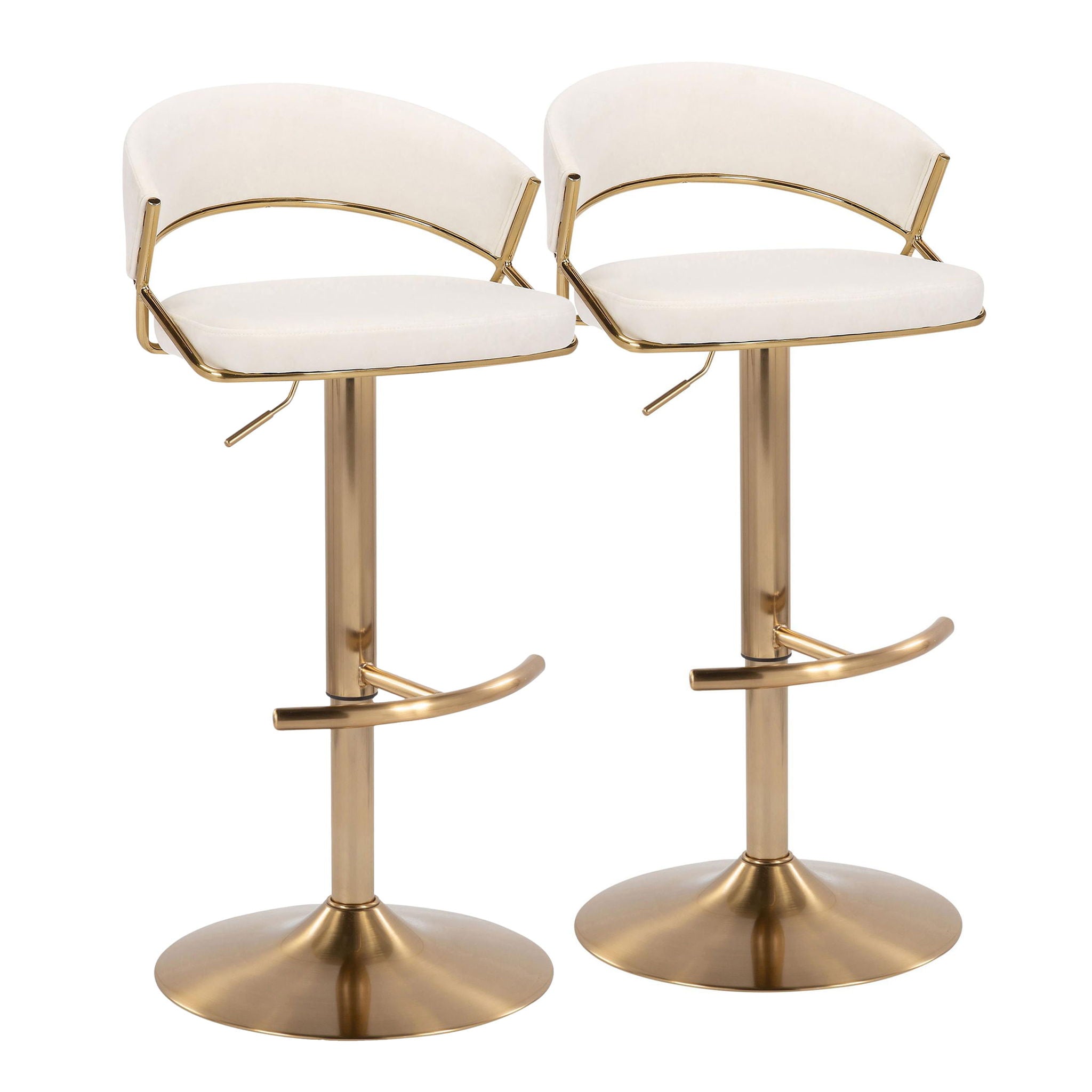 Jie - Contemporary Adjustable Barstool With Swivel With Rounded T Footrest (Set of 2) - Best Buy Furniture