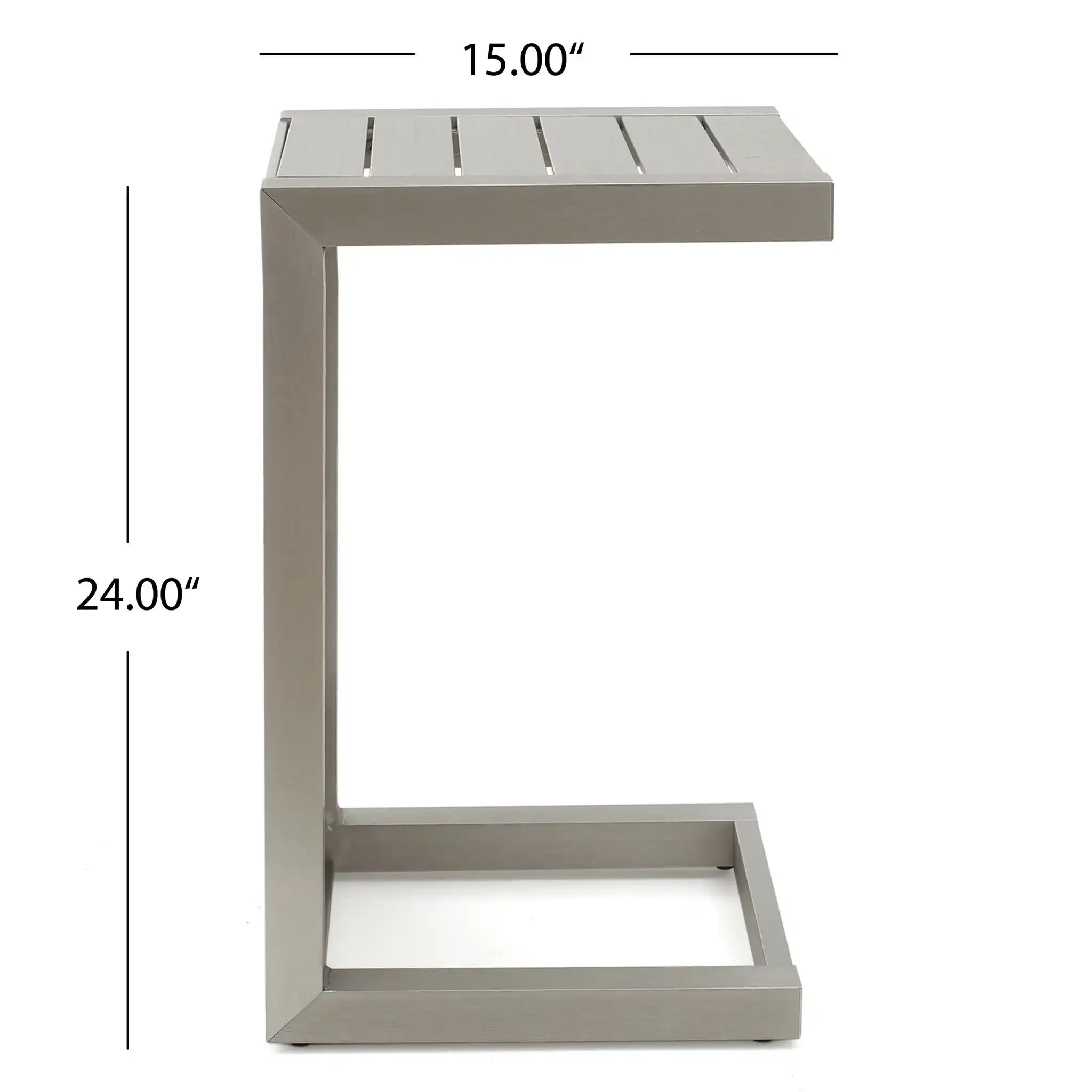 Aluminum Outdoor C - Shaped Side Table For Patio - Best Buy Furniture