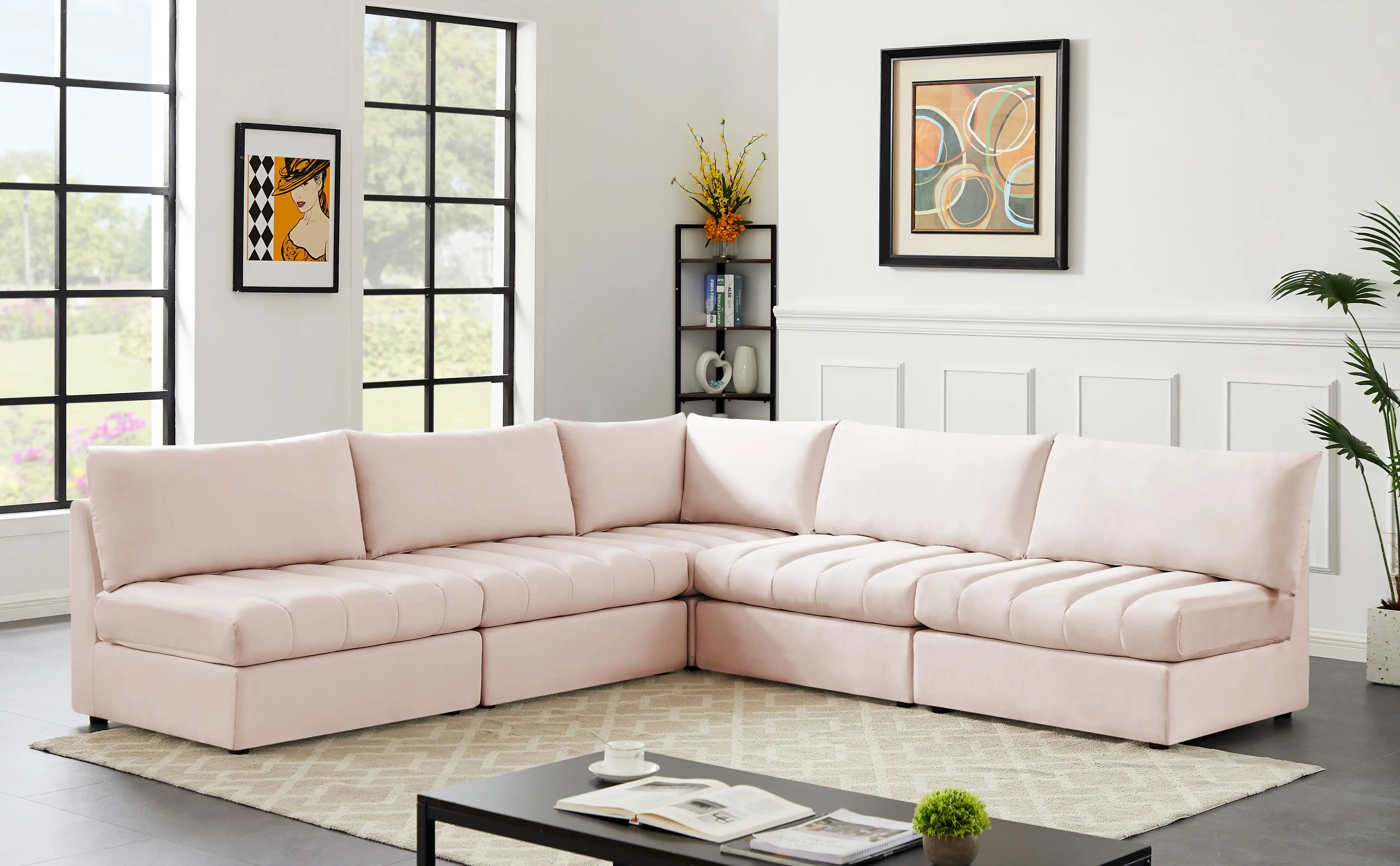 Jacob - Modular Corner Armless Sectional 5 Piece - Best Buy Furniture