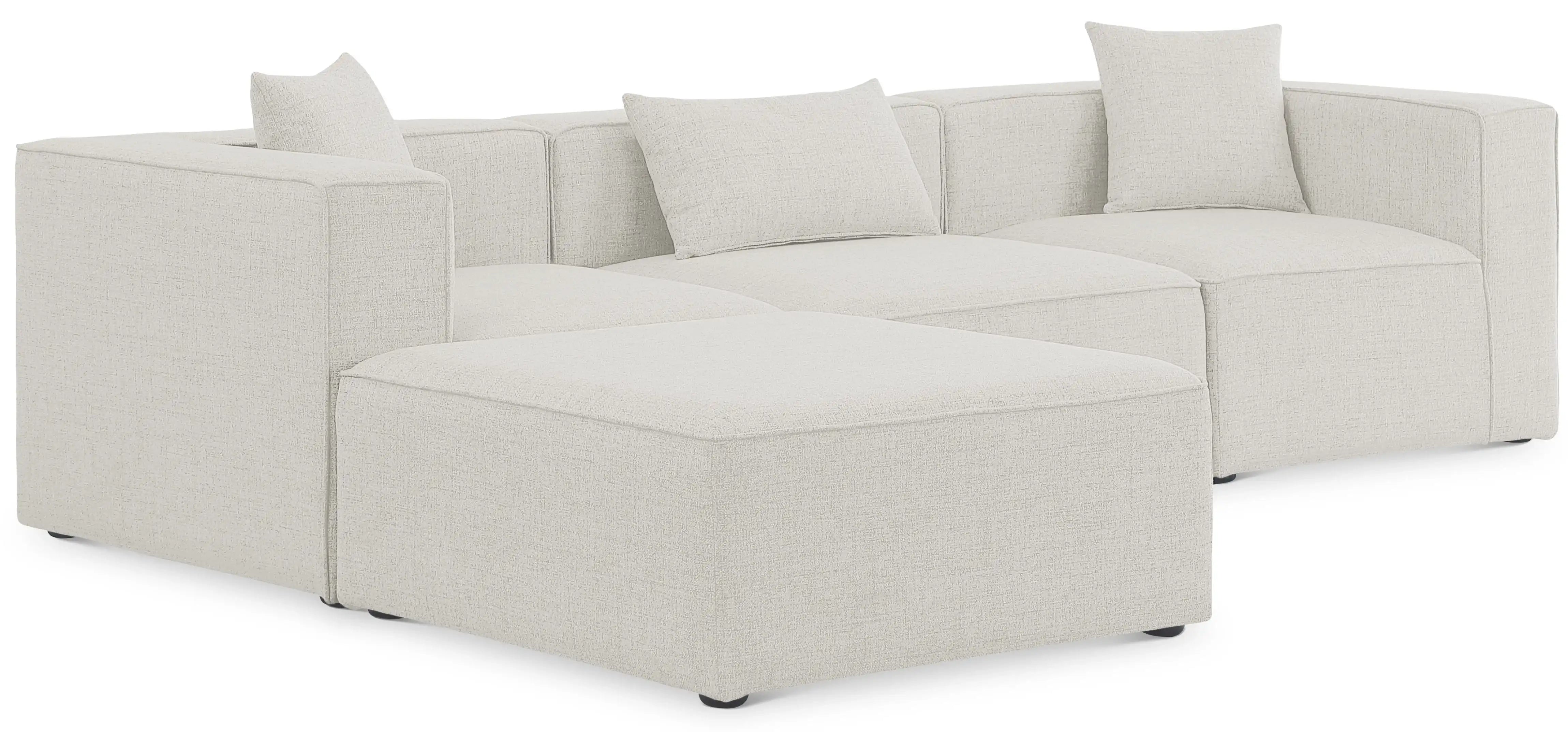 Cube - Linen 4 Piece Modular Sectional With Chaise - Best Buy Furniture