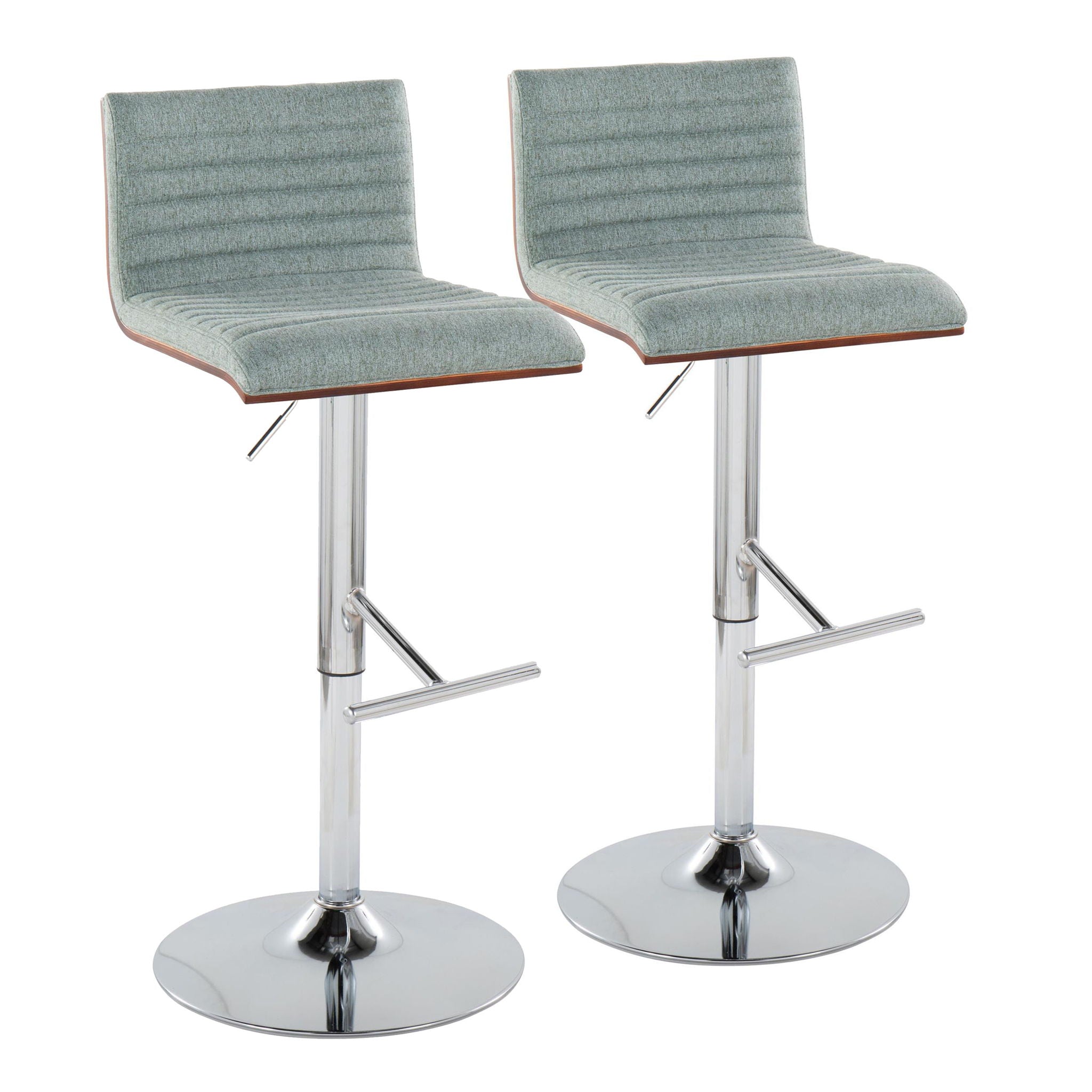 Mason - Contemporary Adjustable Barstool & Swivel With Straight T Footrest (Set of 2) - Best Buy Furniture